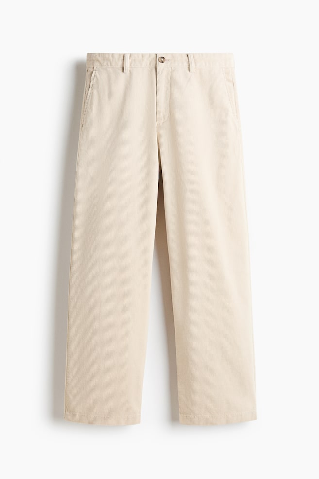 Relaxed Fit Corduroy trousers - Light beige/Dark khaki green/Dark brown/Black - 1