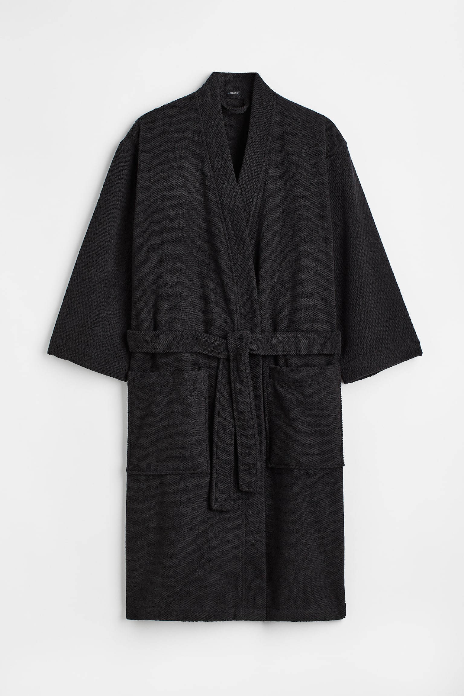 Terry dressing gown - Black - 1