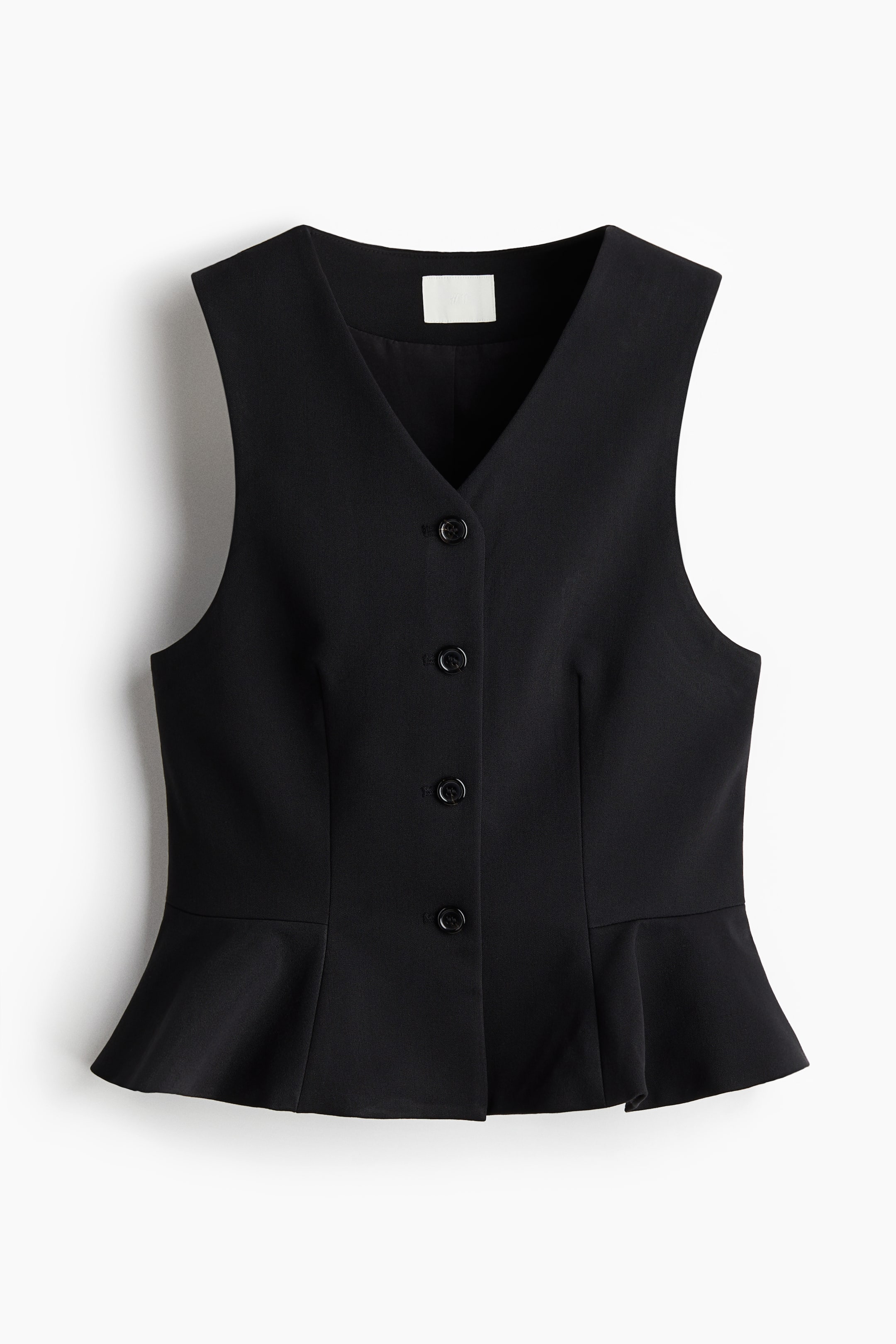 Ver imagen más grande: V-neck peplum waistcoat - Negro | H&M ES 1