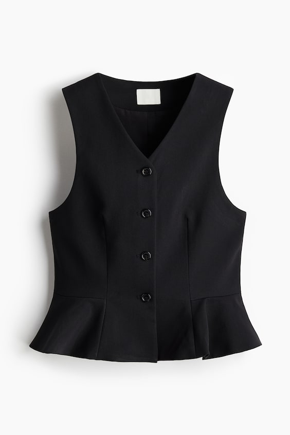 Женские жилеты H&M V-Neck Vest with Peplum