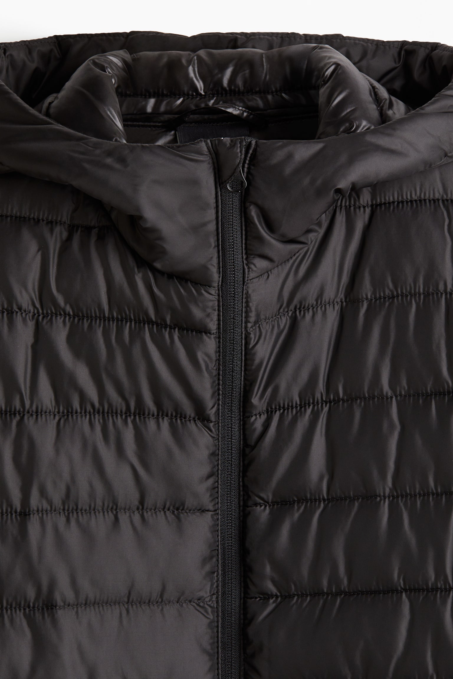 Мужская куртка H&M Slim-Fit Lightweight Puffer, цвет: Чёрный — фото 7