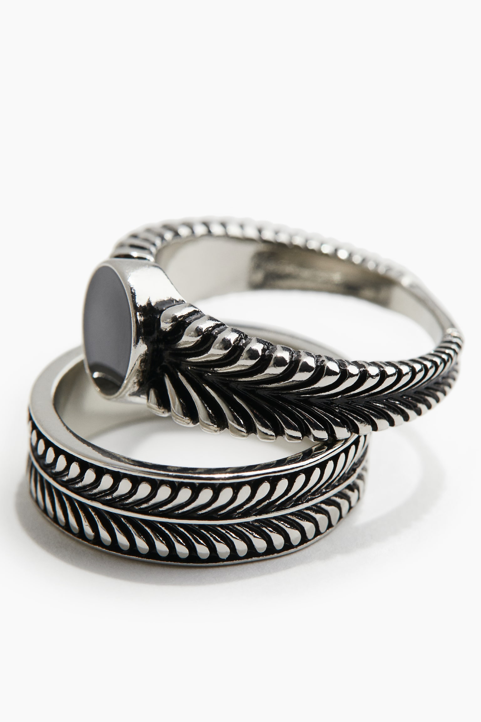 2-pack Rings - Silver colour - 2