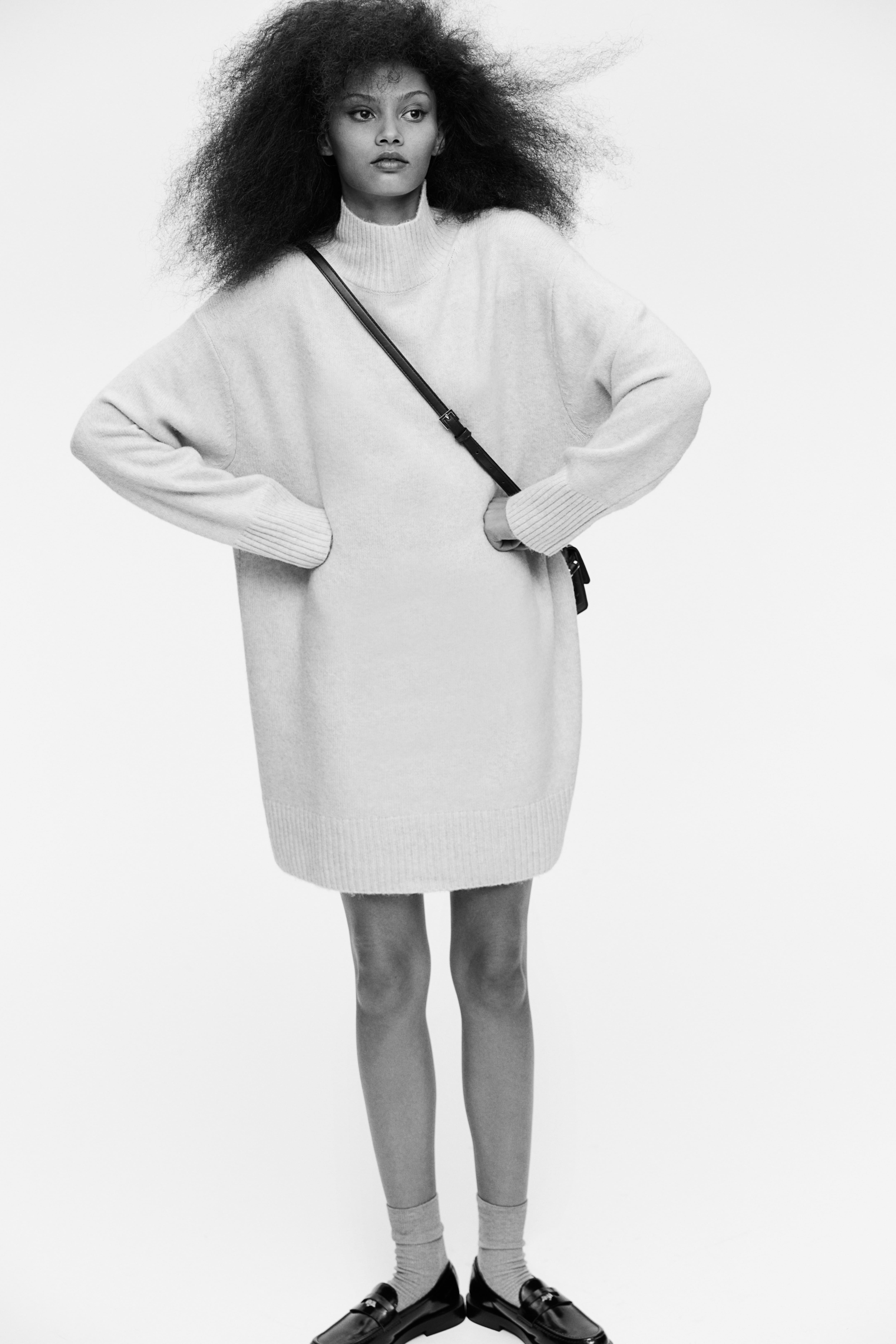 knit mock turtleneck dress