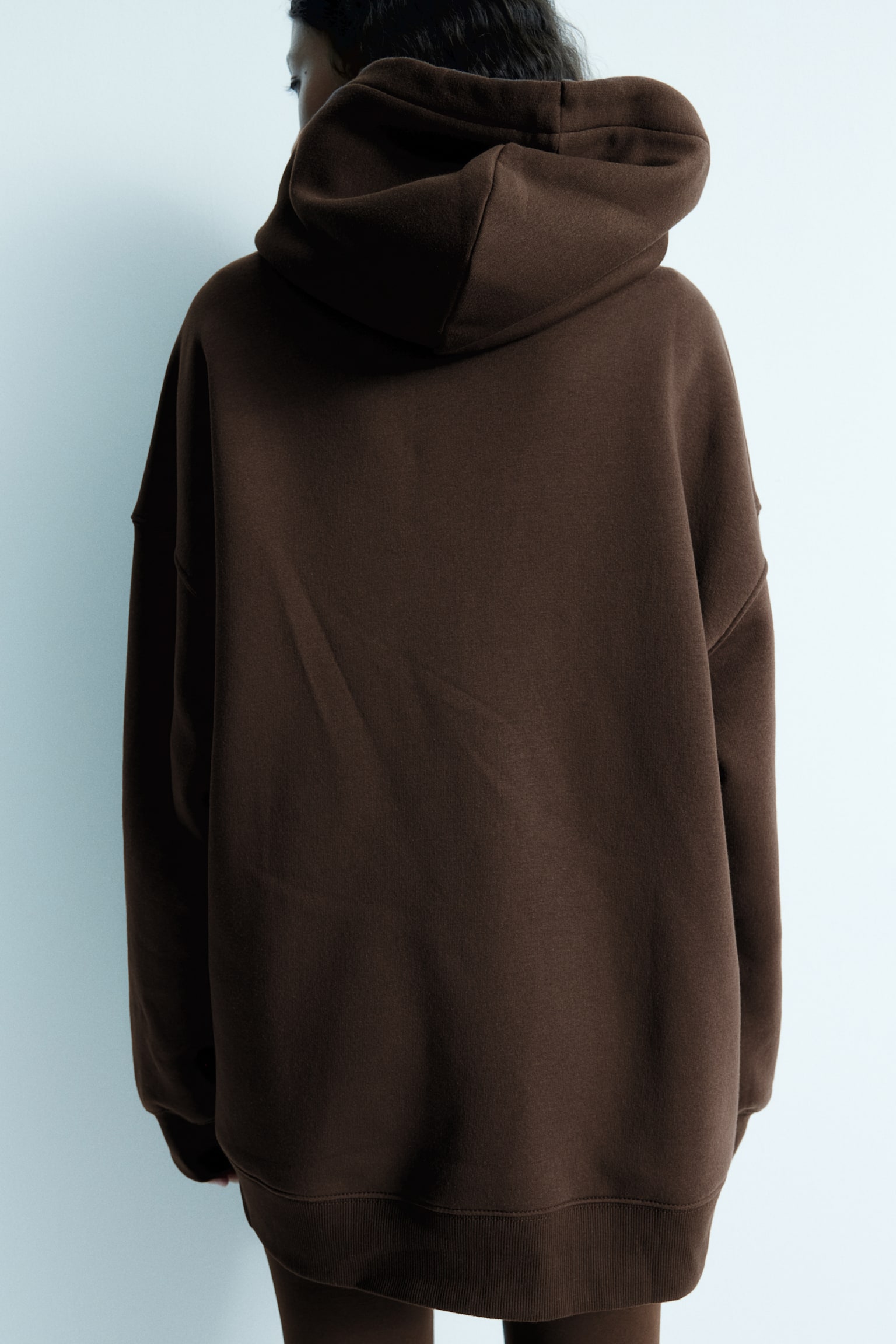 Oversized zip-through hoodie - Dark brown/Black/Navy blue/Light grey marl/Light greige/Light grey marl/Red - 4