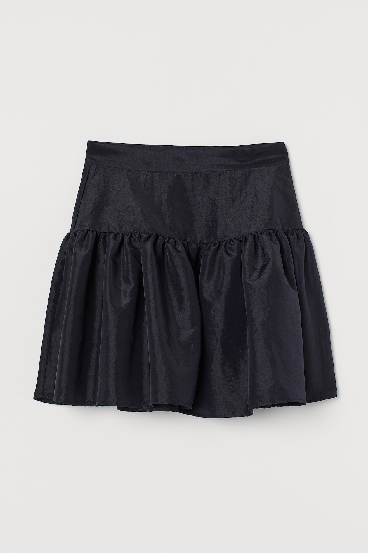 Taffeta skirt - High waist - Short - Black - Ladies | H&M GB