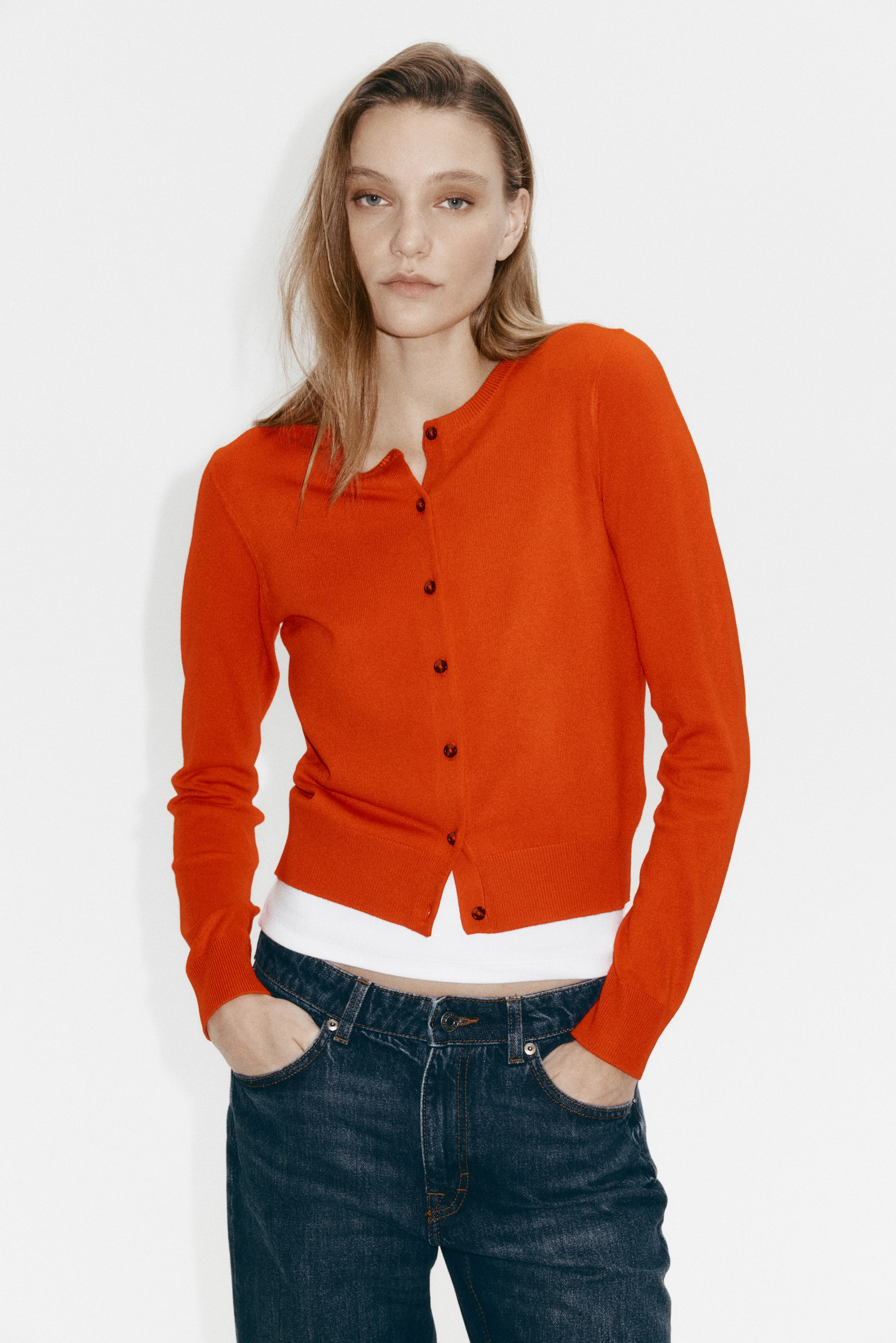 Zobraziť väčší obrázok: Sveter z jemného úpletu - Jasnooranžová - ŽENY | H&M SK 1