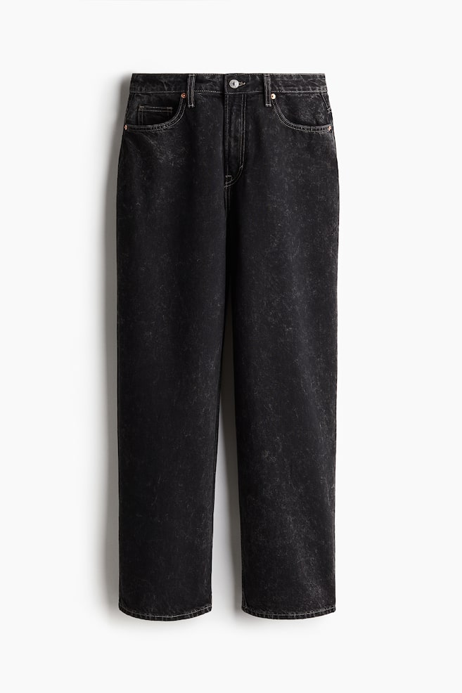 Curvy Fit Baggy High Jeans - Negru/Albastru-denim deschis - 1
