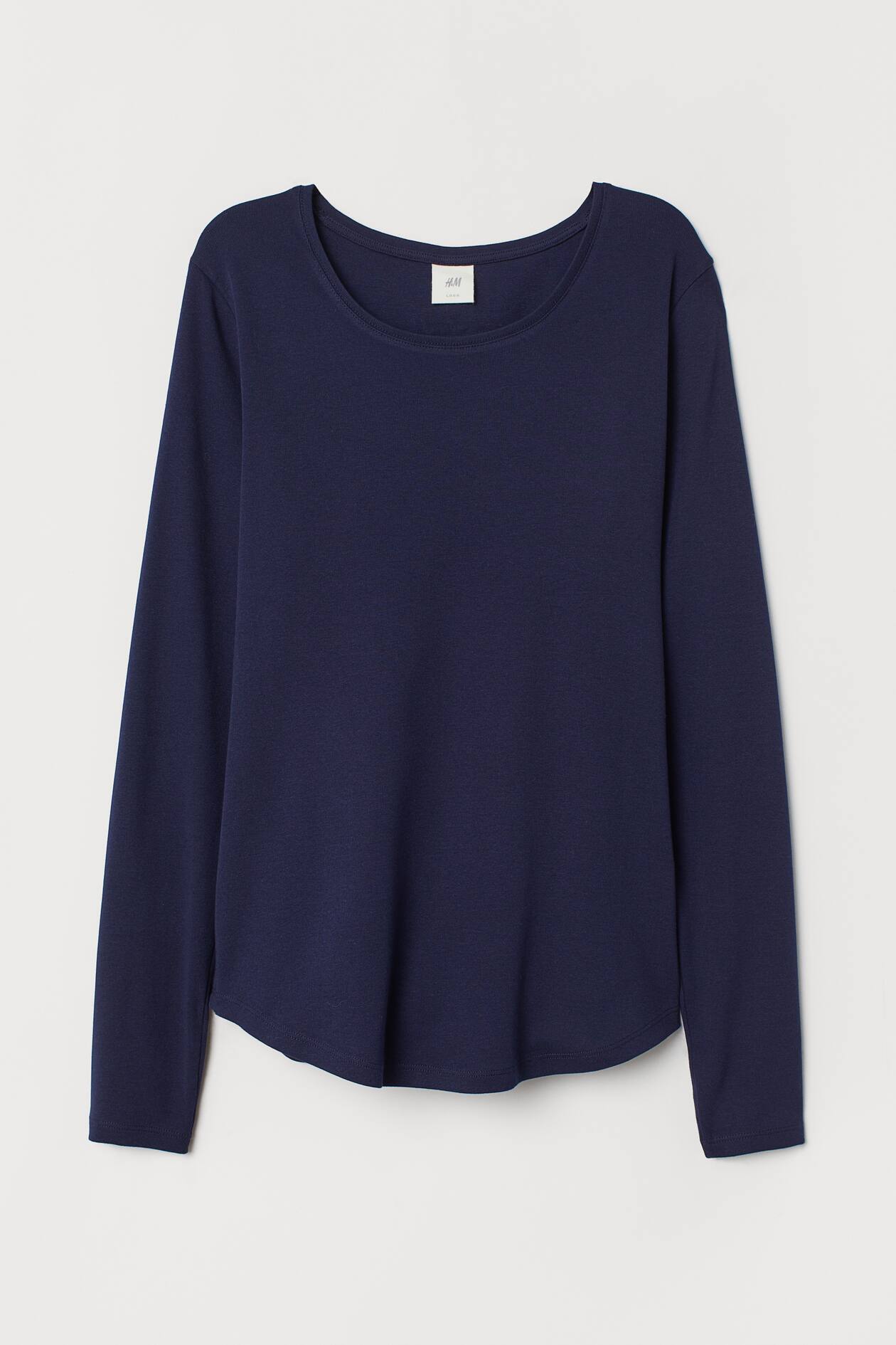 Long-sleeved jersey top - Long sleeve - Dark blue - Ladies | H&M GB