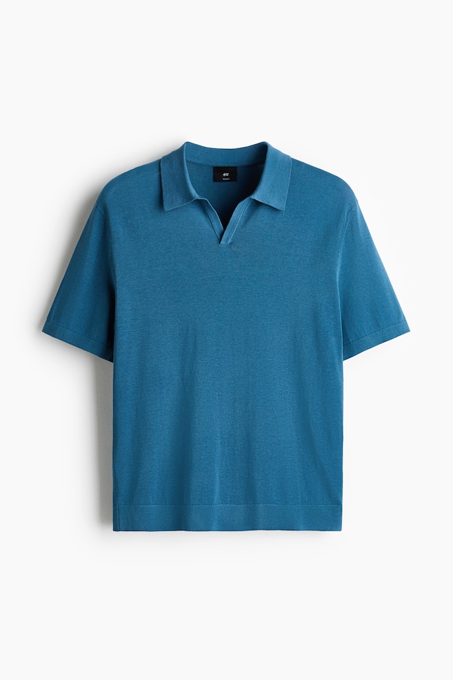 Poloshirt aus Seidengemisch in Regular Fit - Blau/Hellbeige/Schwarz/Dunkelbraun - 1