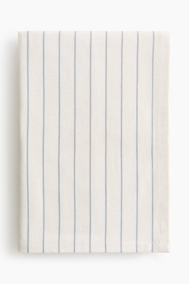 Patterned linen-blend tablecloth - Cream/Blue striped/Dusty yellow/Checked/Cream/Dusty yellow striped/White/Checked/Cream/Brown striped/White/Beige striped/Dusty blue/Checked/Mole/Checked - 1