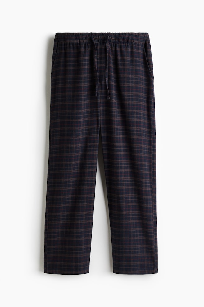 Pantaloni din flanel Relaxed Fit - Albastru-închis/carouri/Maro/carouri/Roșu/carouri/Bej/carouri - 1