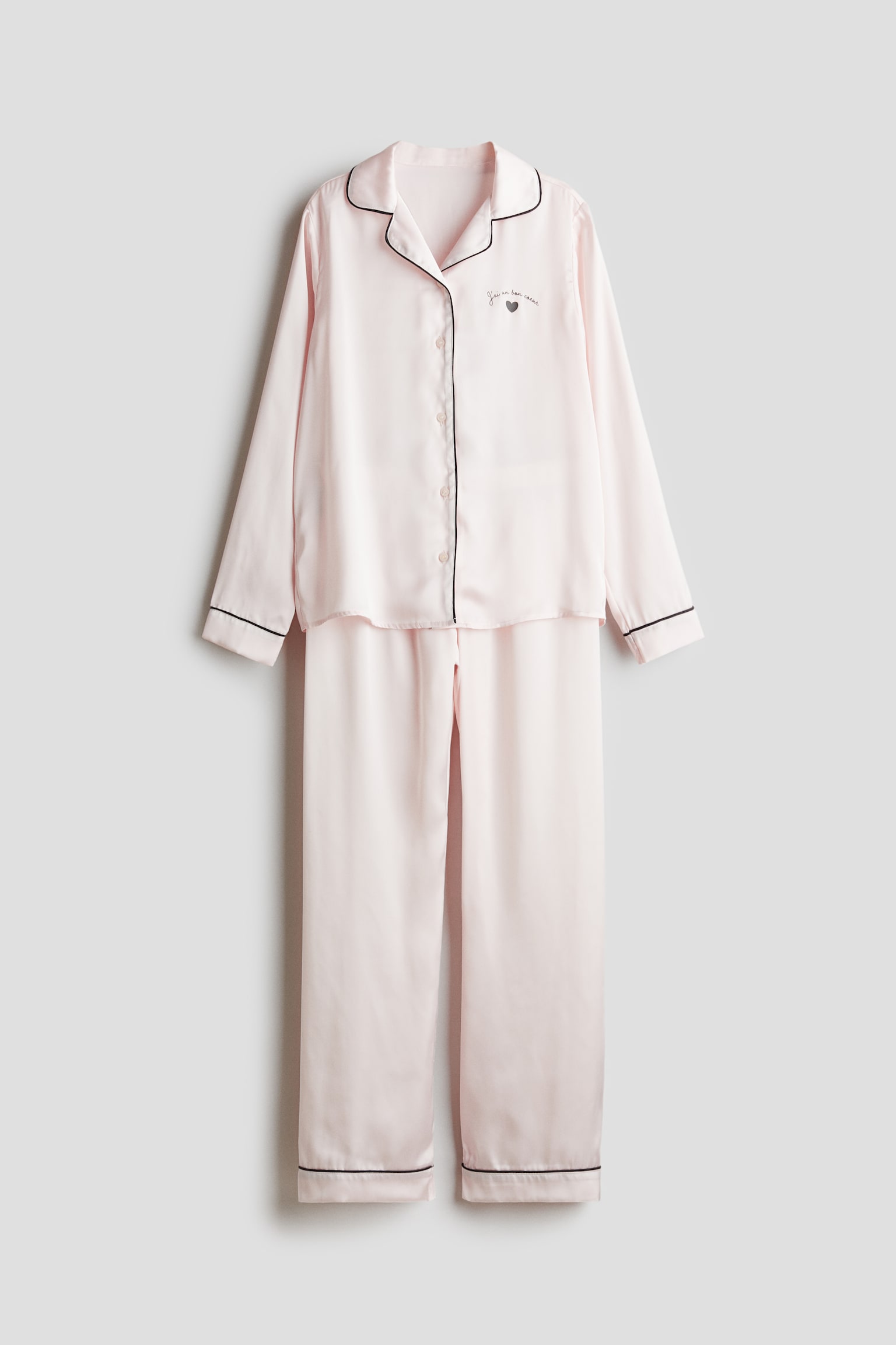 Satin pyjamas - Light pink/J'ai un bon coeur - 1