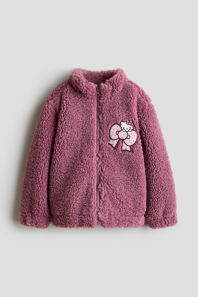 Appliquéd Teddy Fleece Jacket - Heather purple/Hello Kitty/Light beige/Minnie Mouse/White/CapyFun - 1