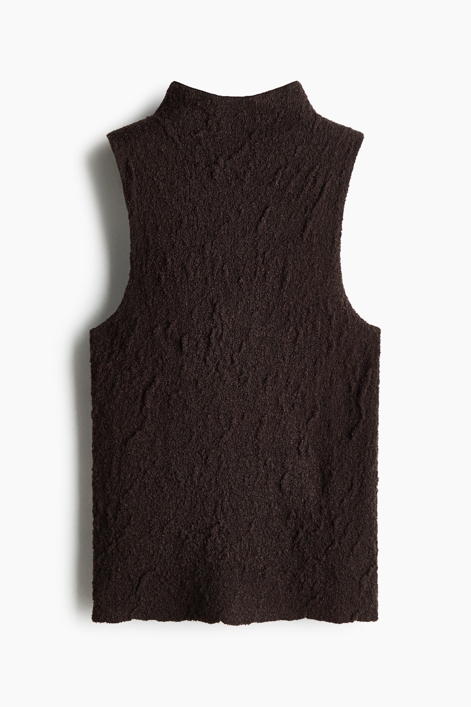 Textured jersey top - Dark brown/Cream
