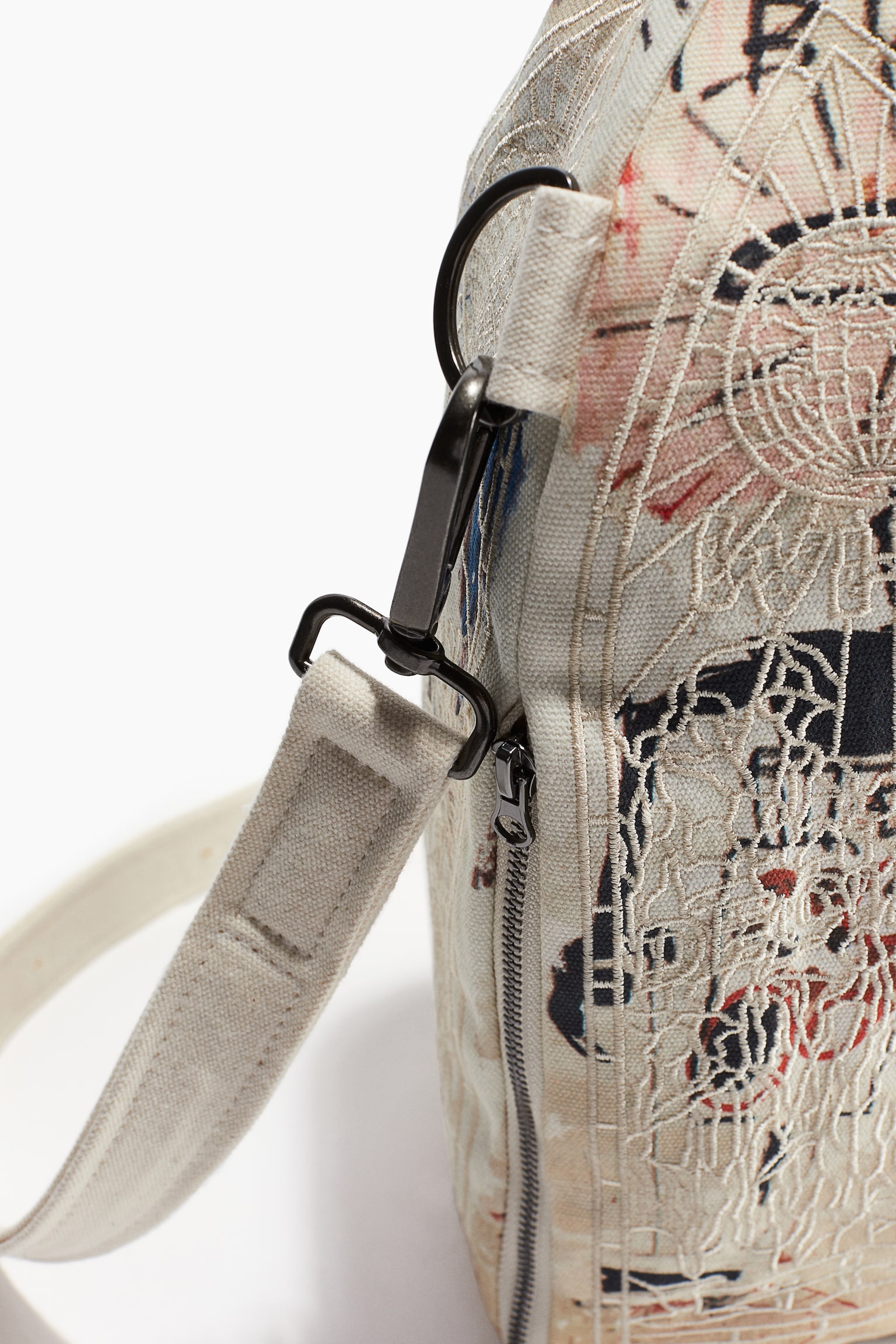 Canvas bottle bag - White/Basquiat - 3