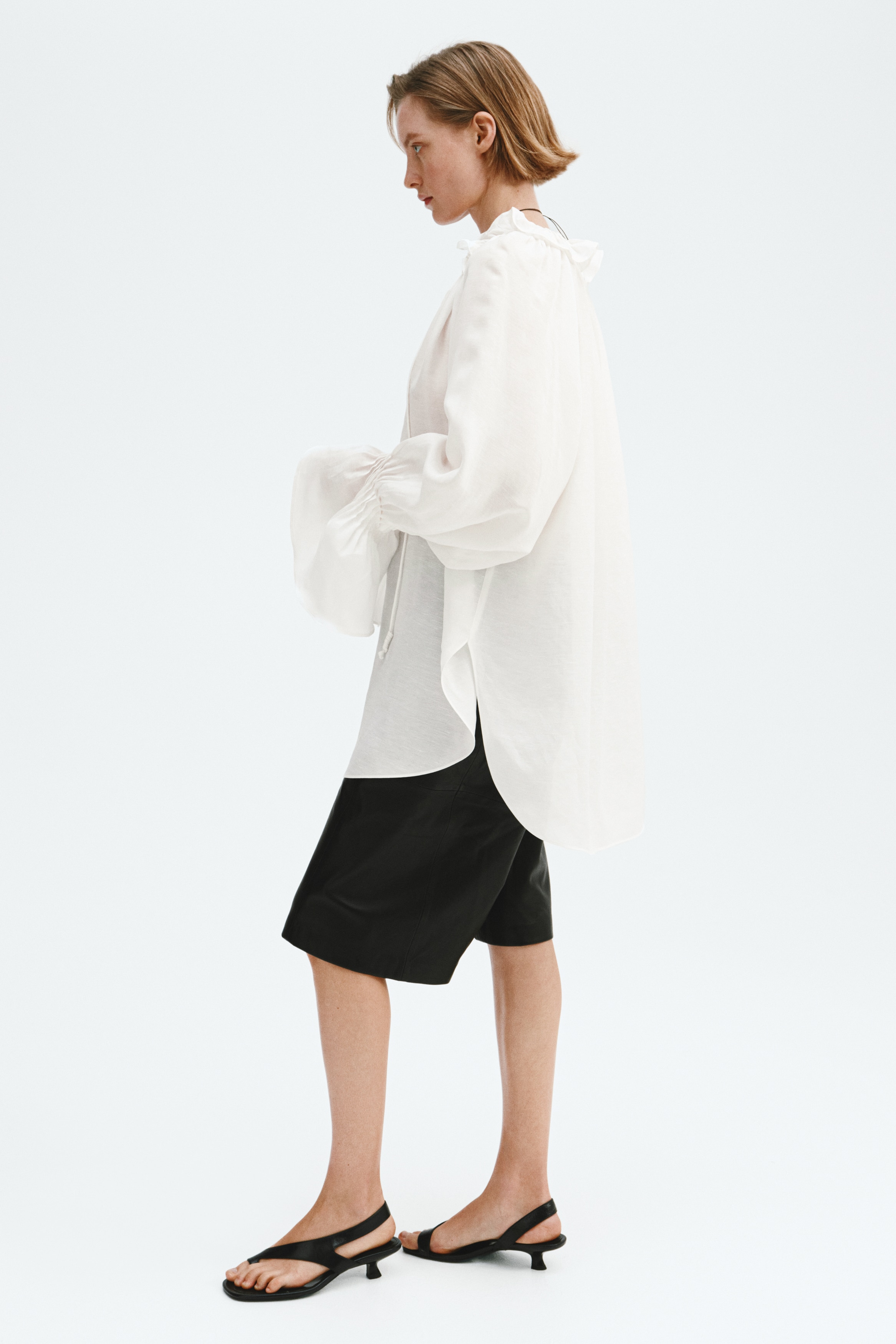 リネンブレンド オーバーサイズシャツ - ホワイト - レディース | H&M JP