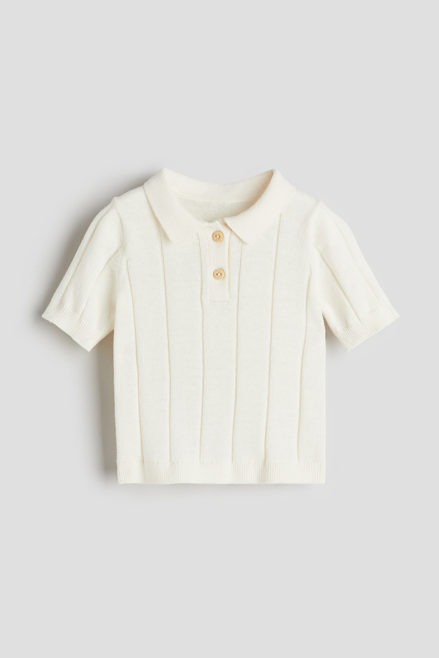 Knit Polo Shirt - Cream/Cream/Red stripe - 1