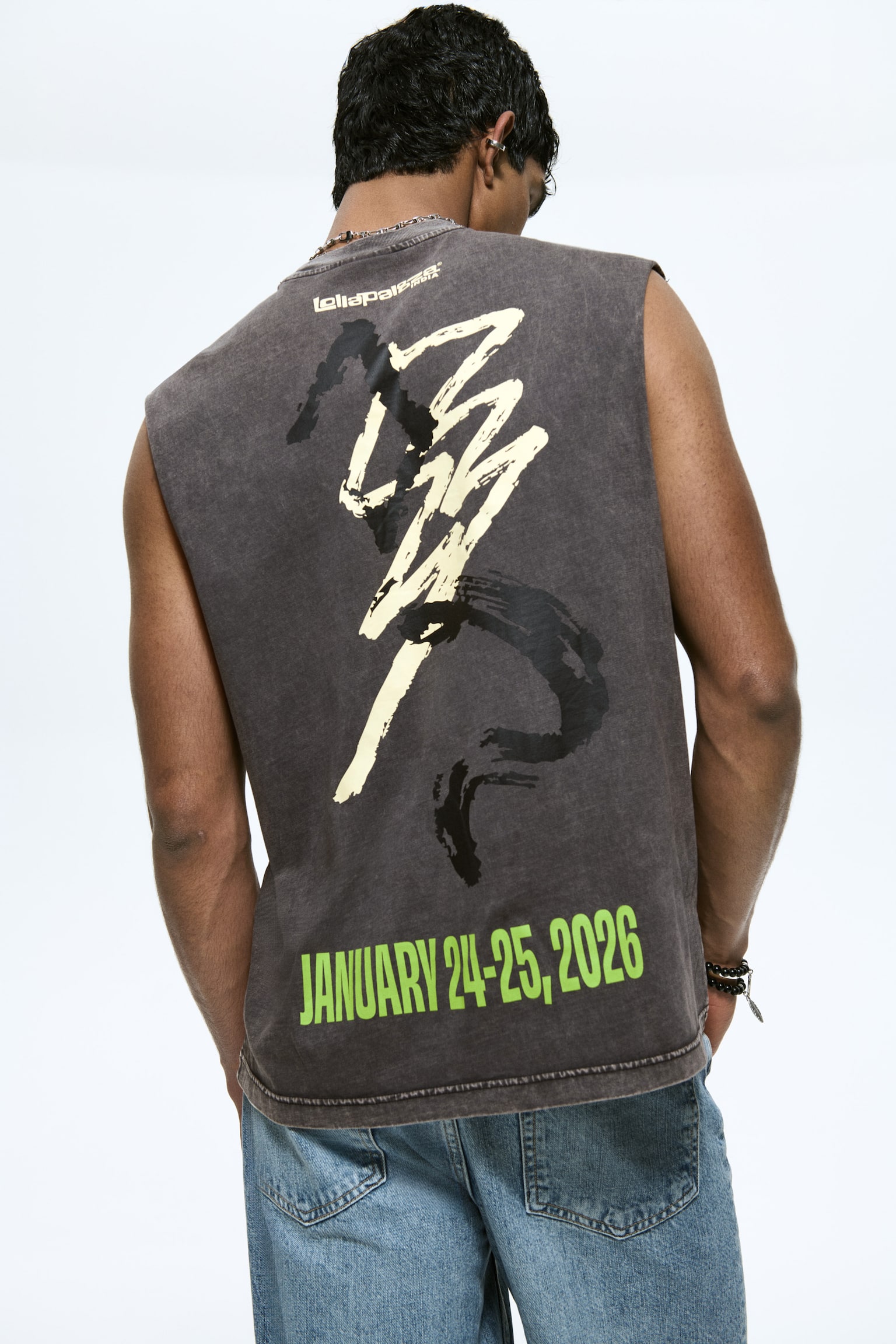 Loose Fit Printed vest top - Grey/Lollapalooza - 6