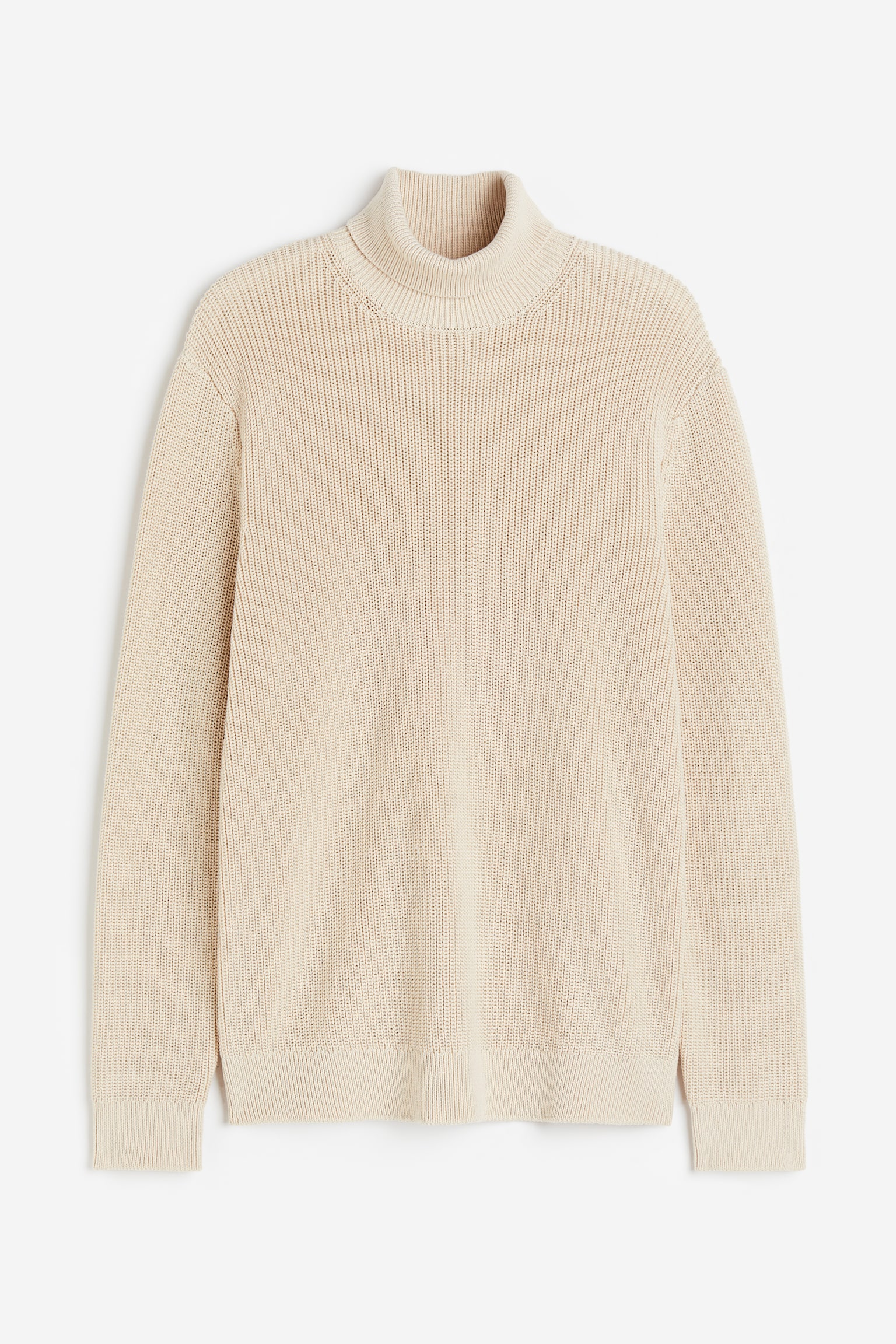 Regular Fit Turtleneck Sweater - Light beige - 1