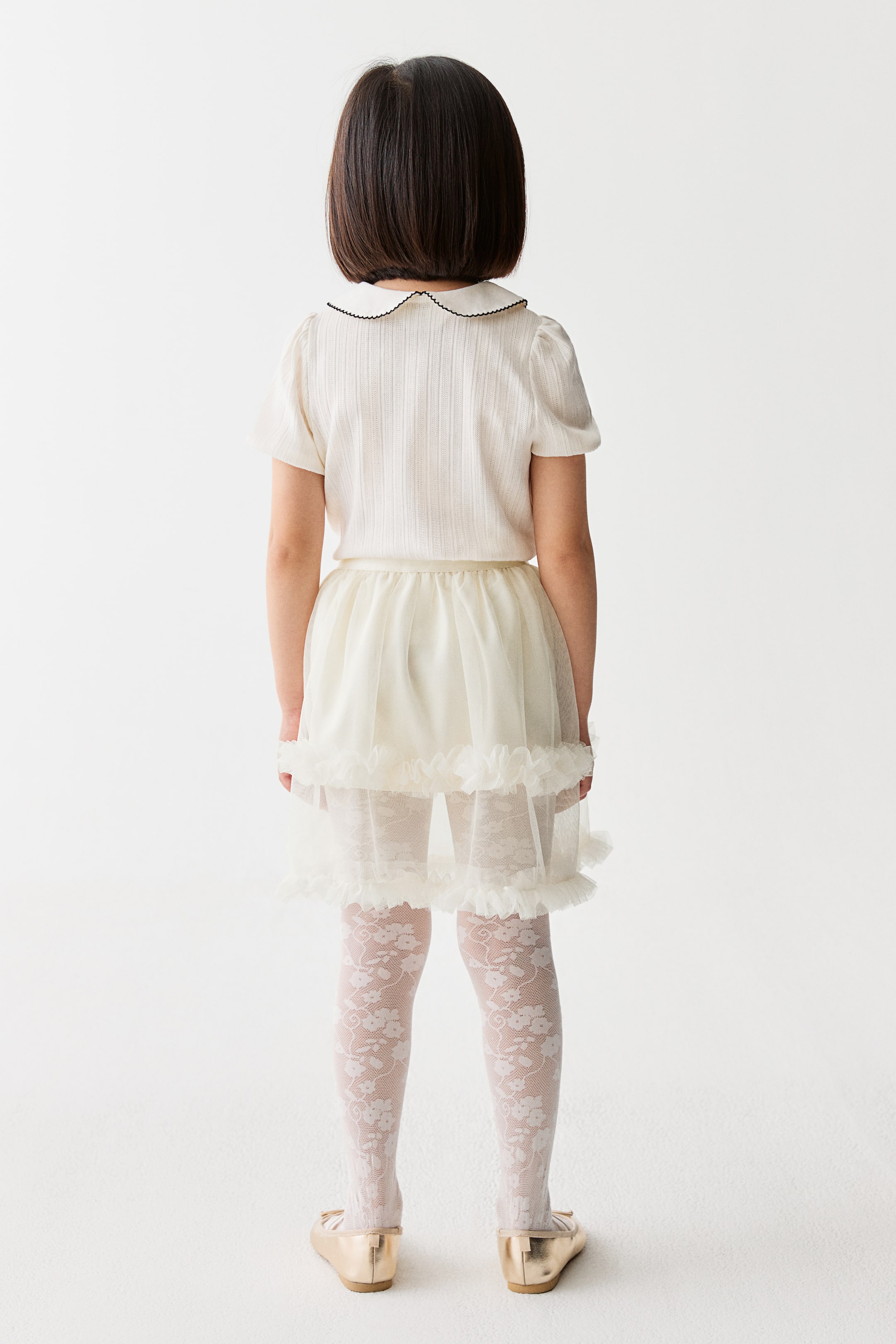 View larger image: Frill-trimmed tulle skirt - Cream - Kids | H&M HK 3