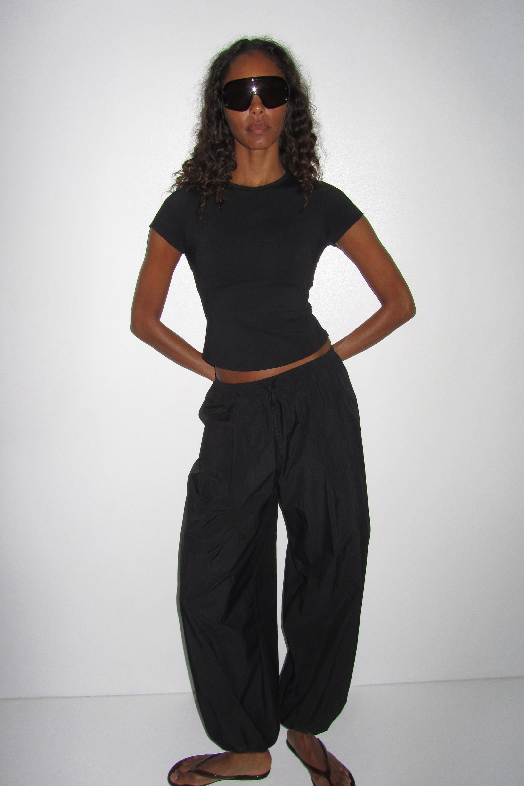 Water-Repellent Balloon-Leg Sports Pants