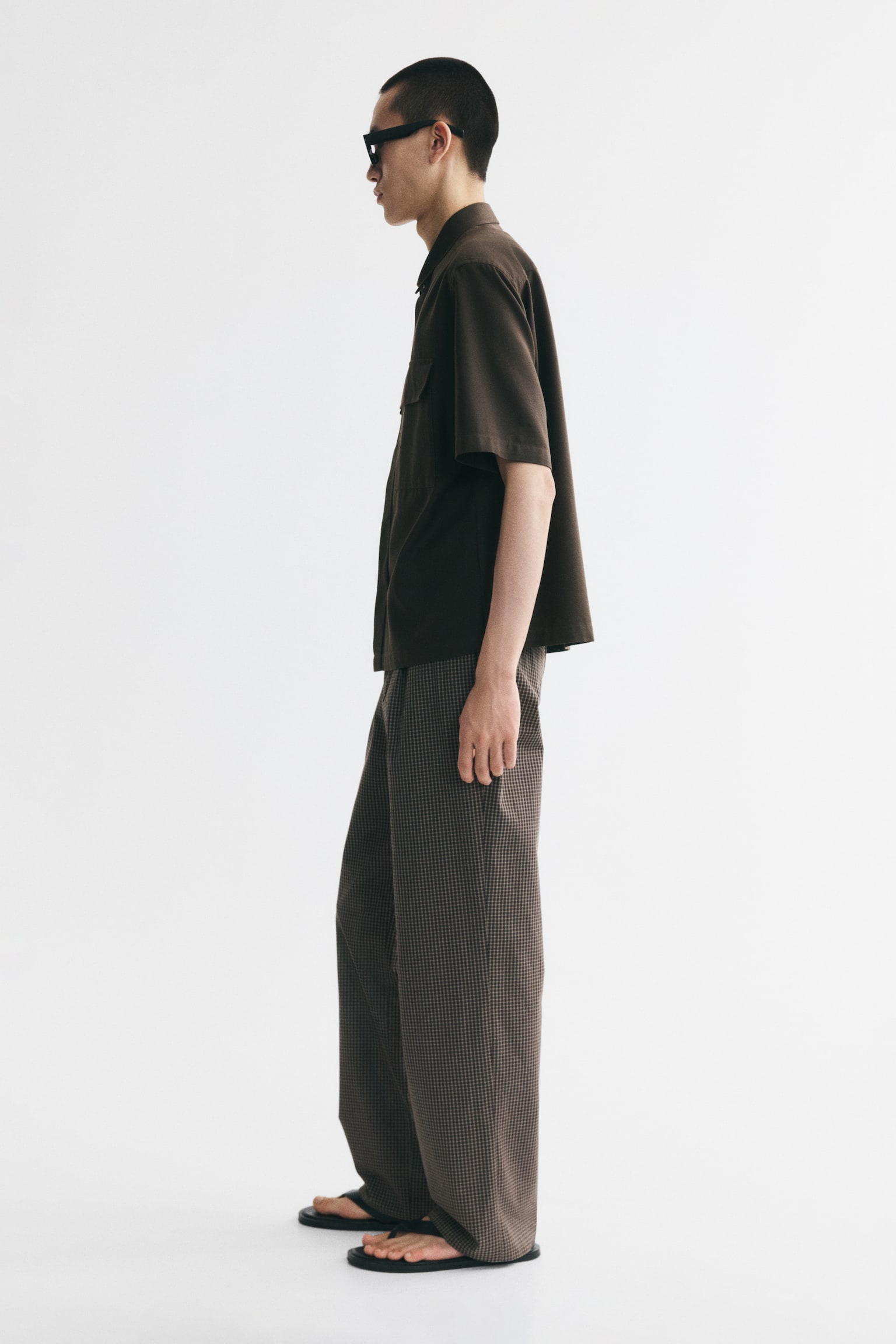 Мужская рубашка H&M Relaxed-Fit, цвет: Коричневый — фото 6