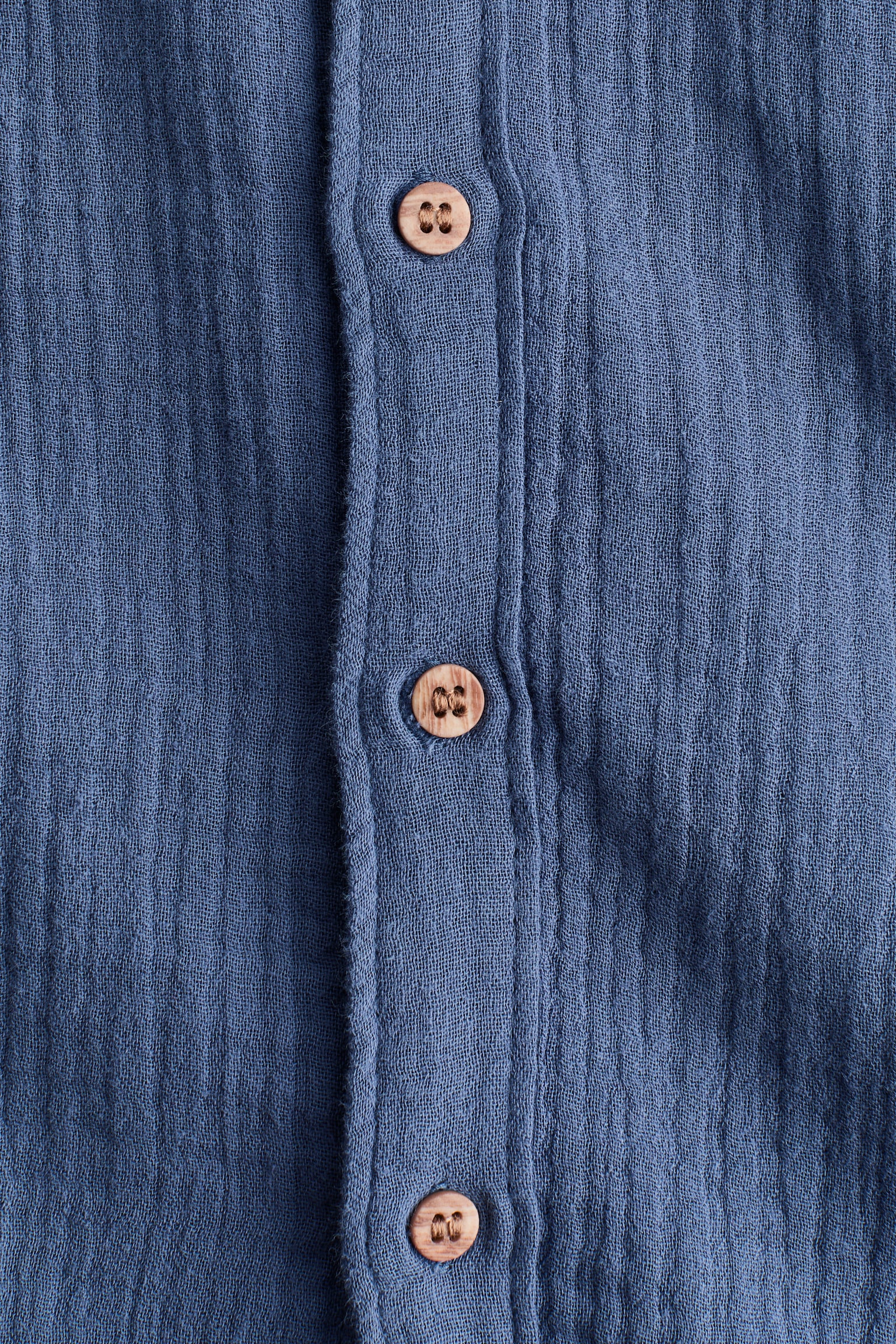 Overhemdblouse van katoenen mousseline - Dusty blauw/Roomwit - 2