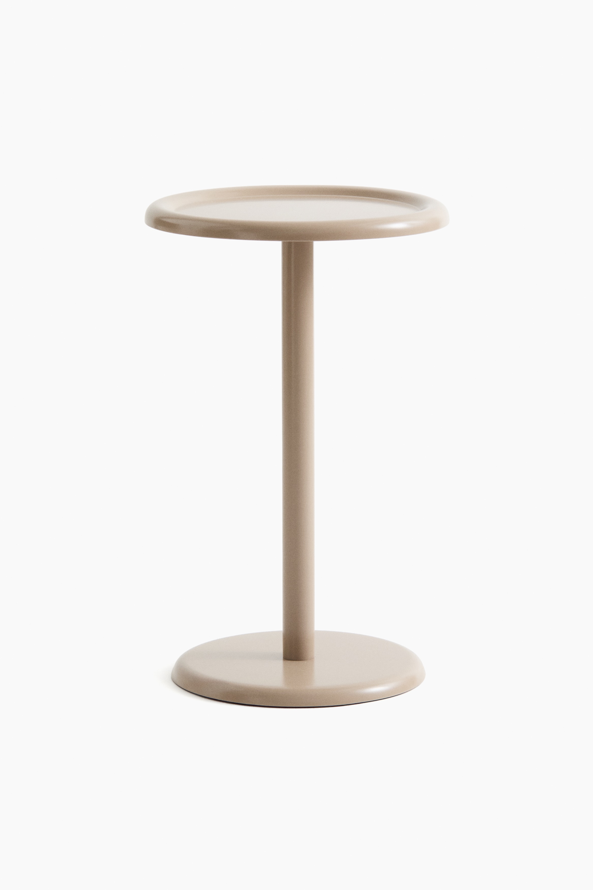 Metal side table - Beige/Light beige/Silver-coloured