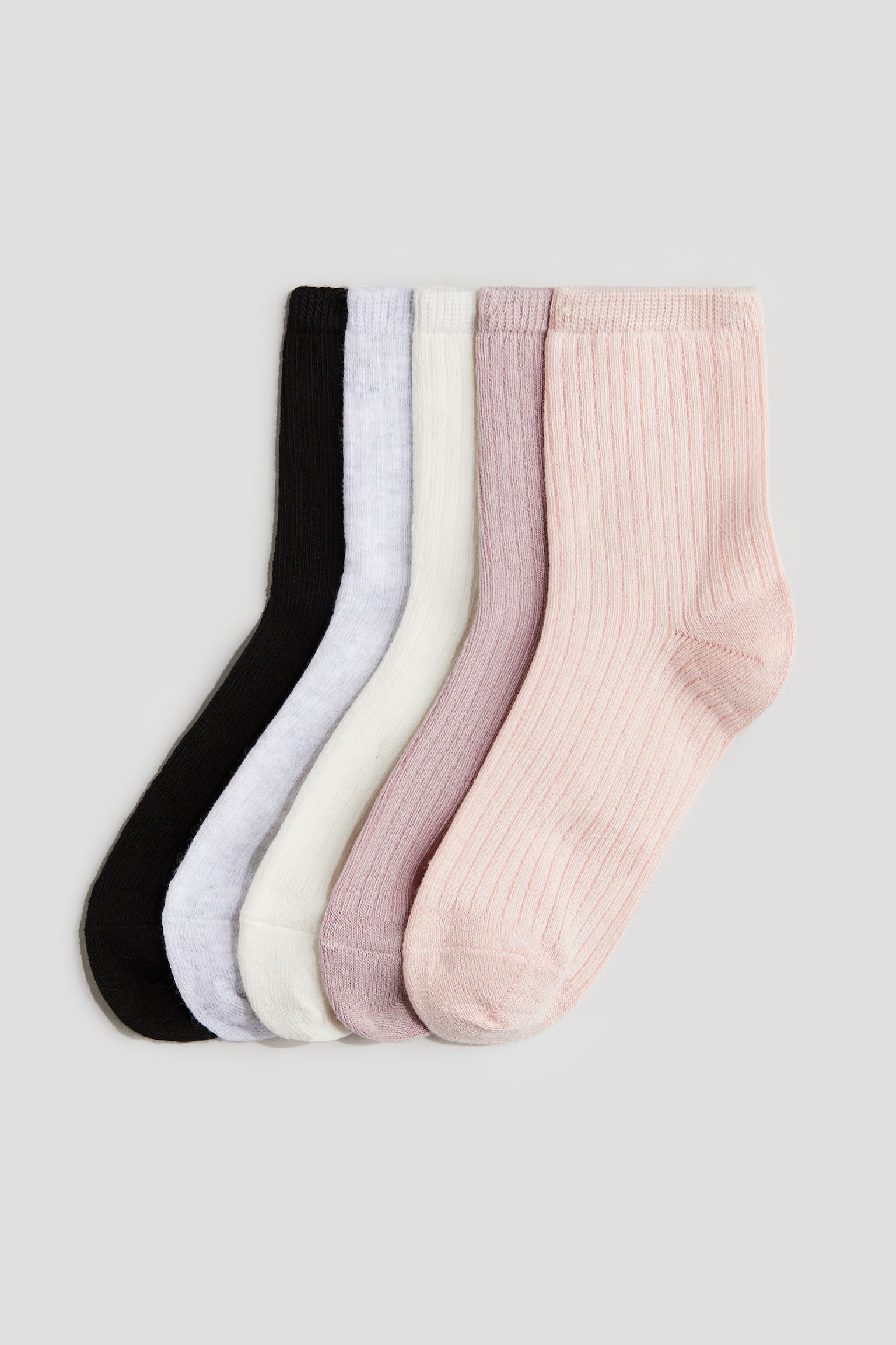 5-pack socks - Black/Pink/Light green/Light pink - 1