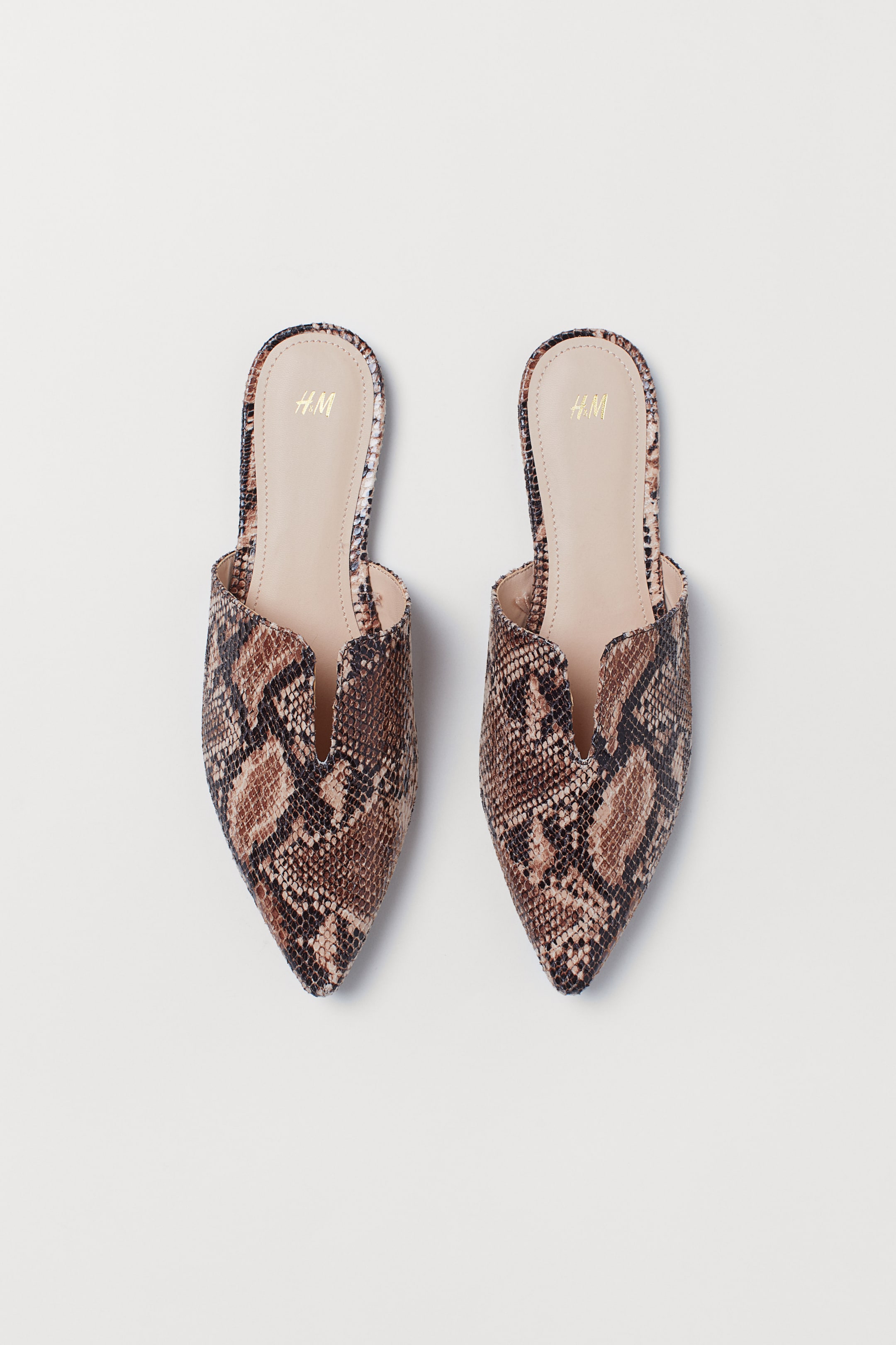 Größeres Bild ansehen: Spitze Pantoletten - Dunkelbeige/Schlangenmuster - Ladies | H&M DE 1
