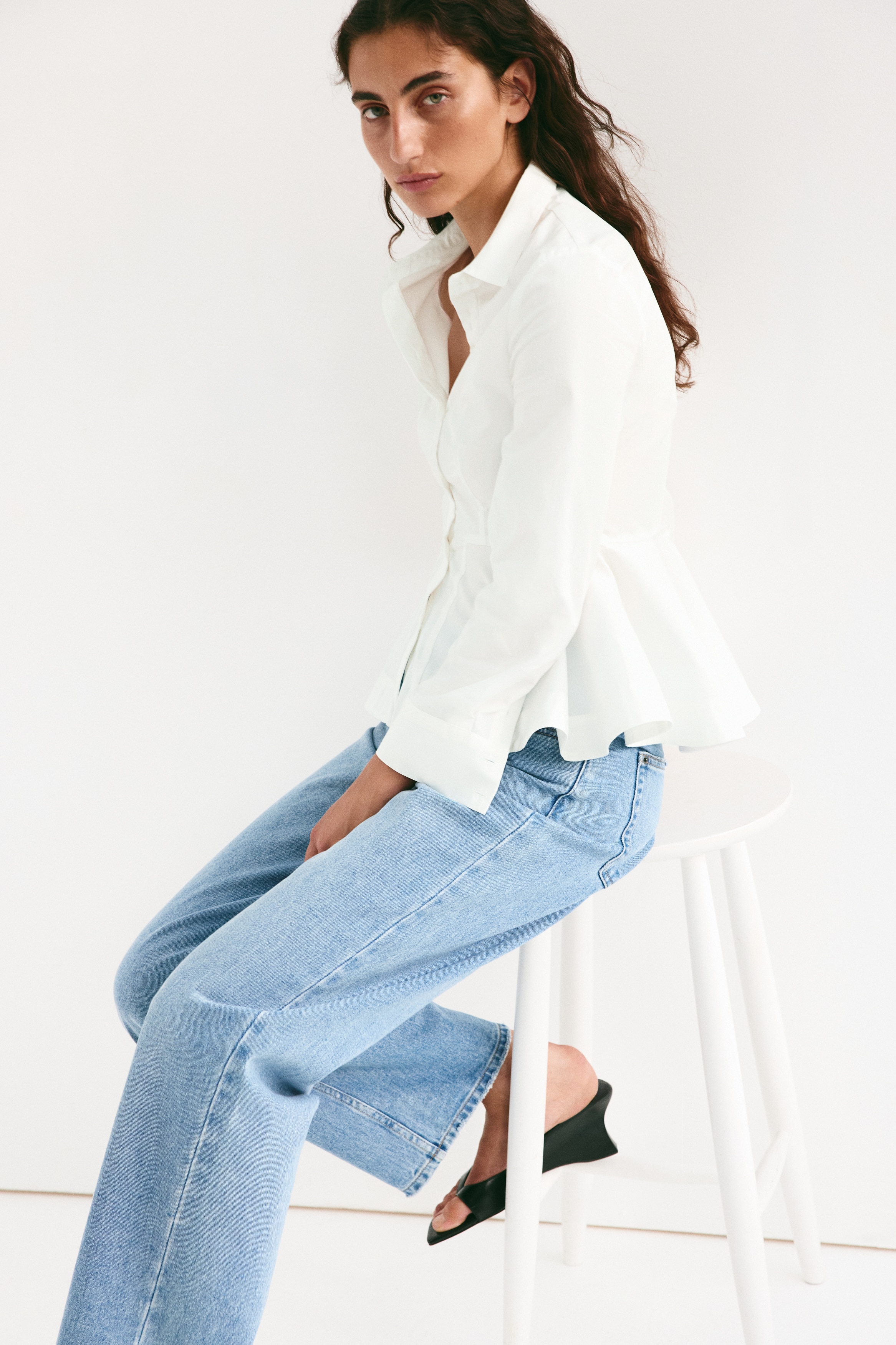 Cotton Peplum Shirt thumbnail 3