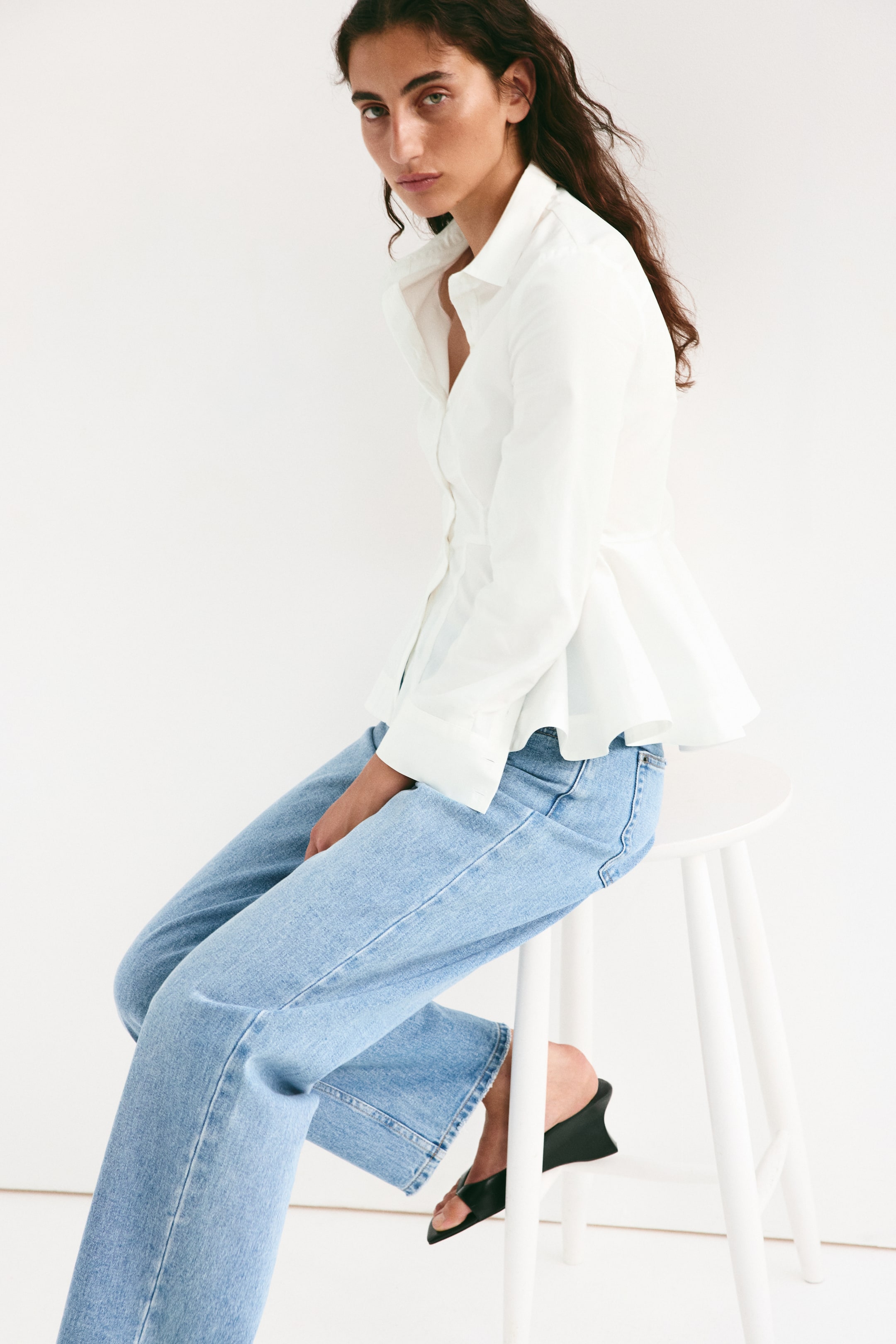 Cotton Peplum Shirt