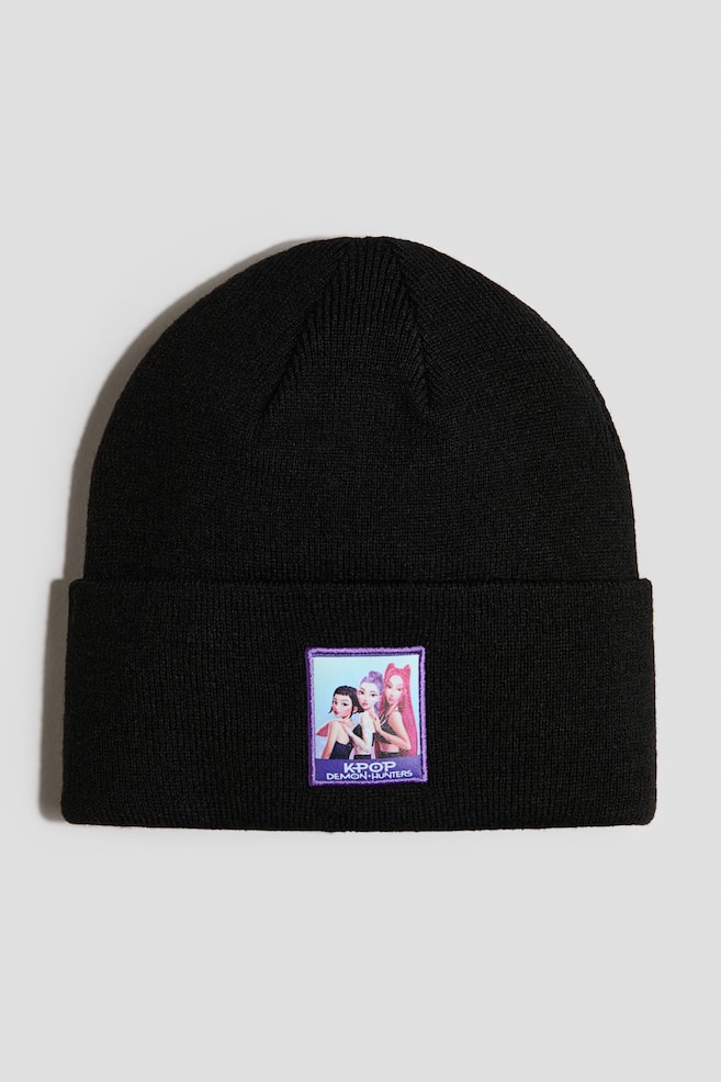 Motif-detail beanie - Black/K-Pop Demon Hunters/Brown/CapyFun/Purple/K-Pop Demon Hunters - 1