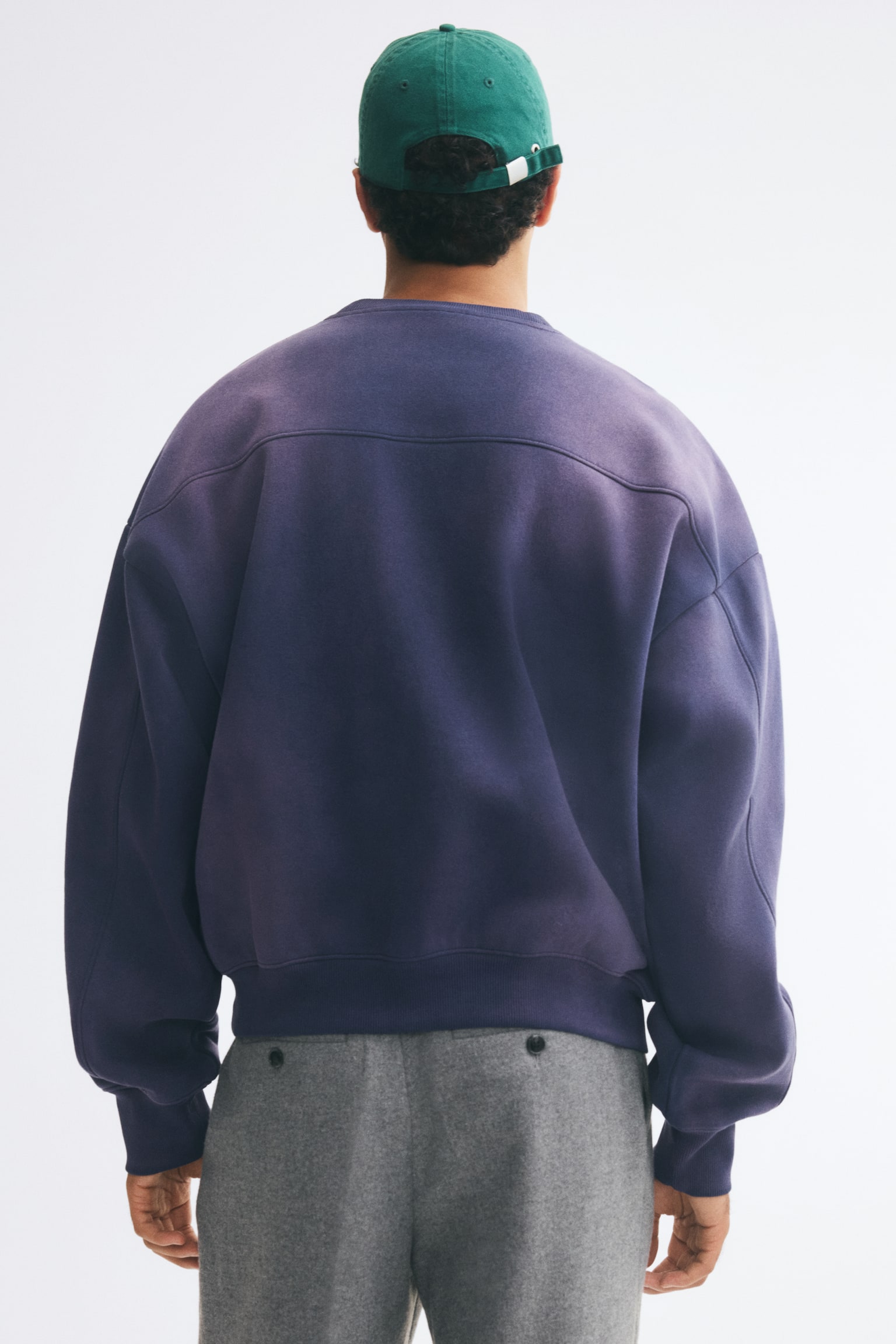 Мужская толстовка H&M Oversized Printed, цвет: Тёмный синий — фото 6
