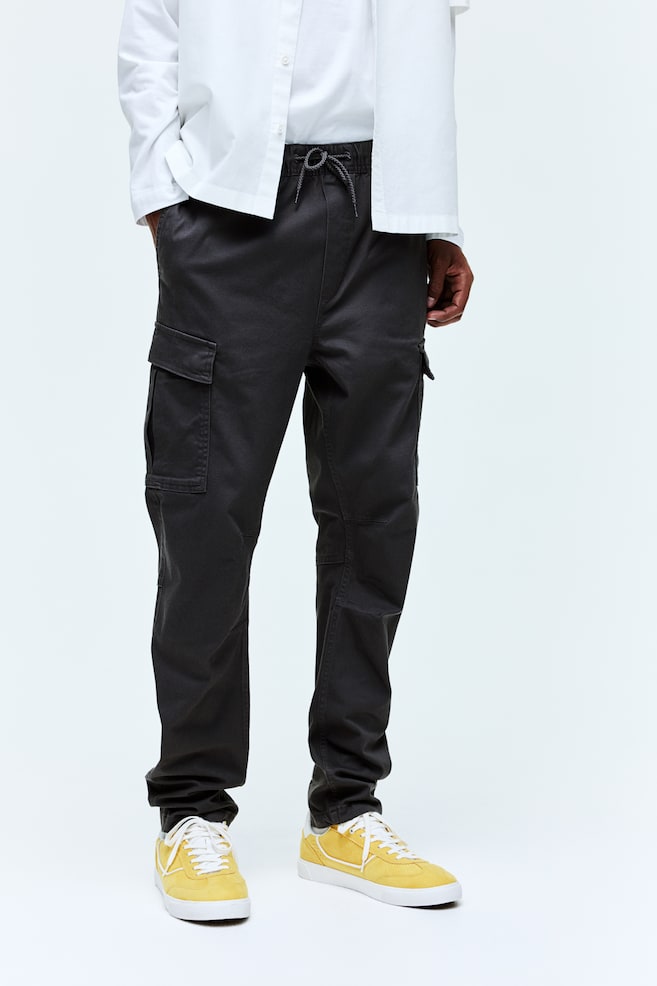 Skinny Fit Cargo trousers - Dark grey/Black/Dark khaki green - 3