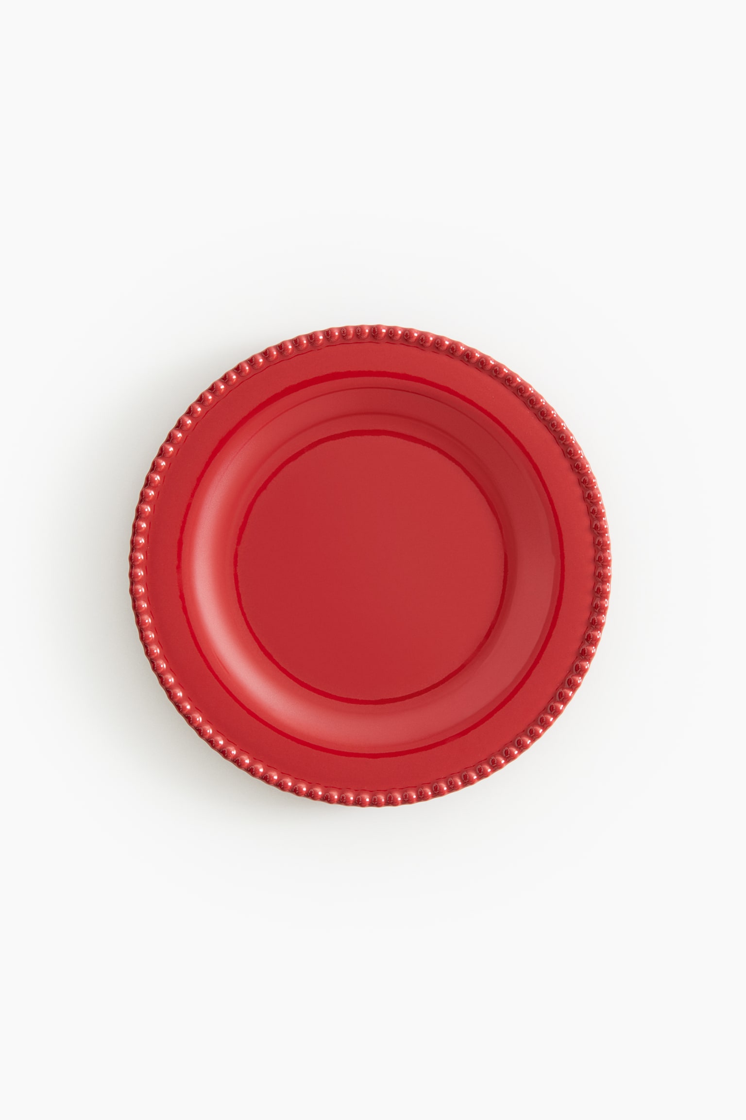 Assiette en grès cérame - Rouge/Blanc - 1