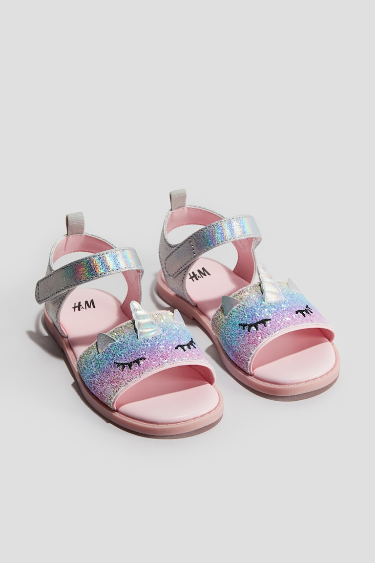 Appliqué Sandals Light pink/Unicorn Kids H&M AU