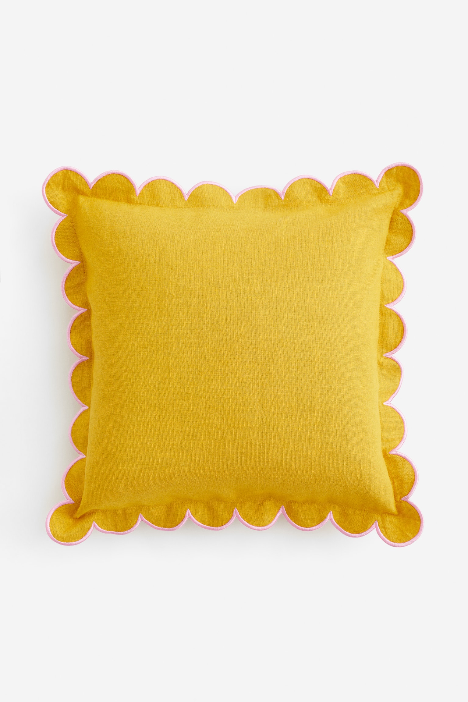 Linen-blend cushion cover - Yellow - Home All | H&M GB