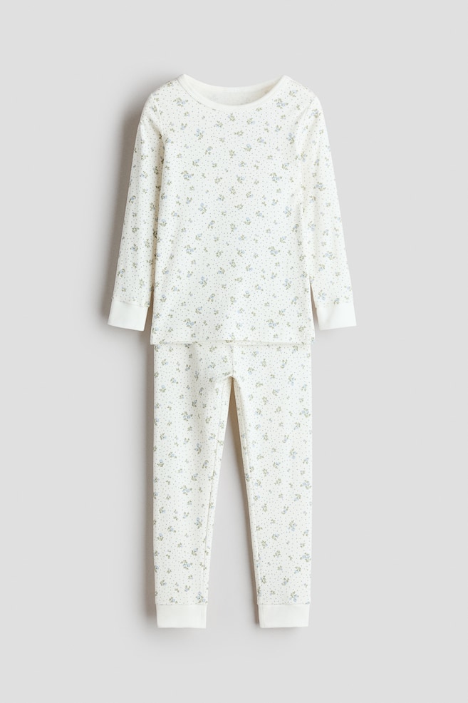 Snug Fit Printed pyjamas - White/floral/Light pink/hearts - 1