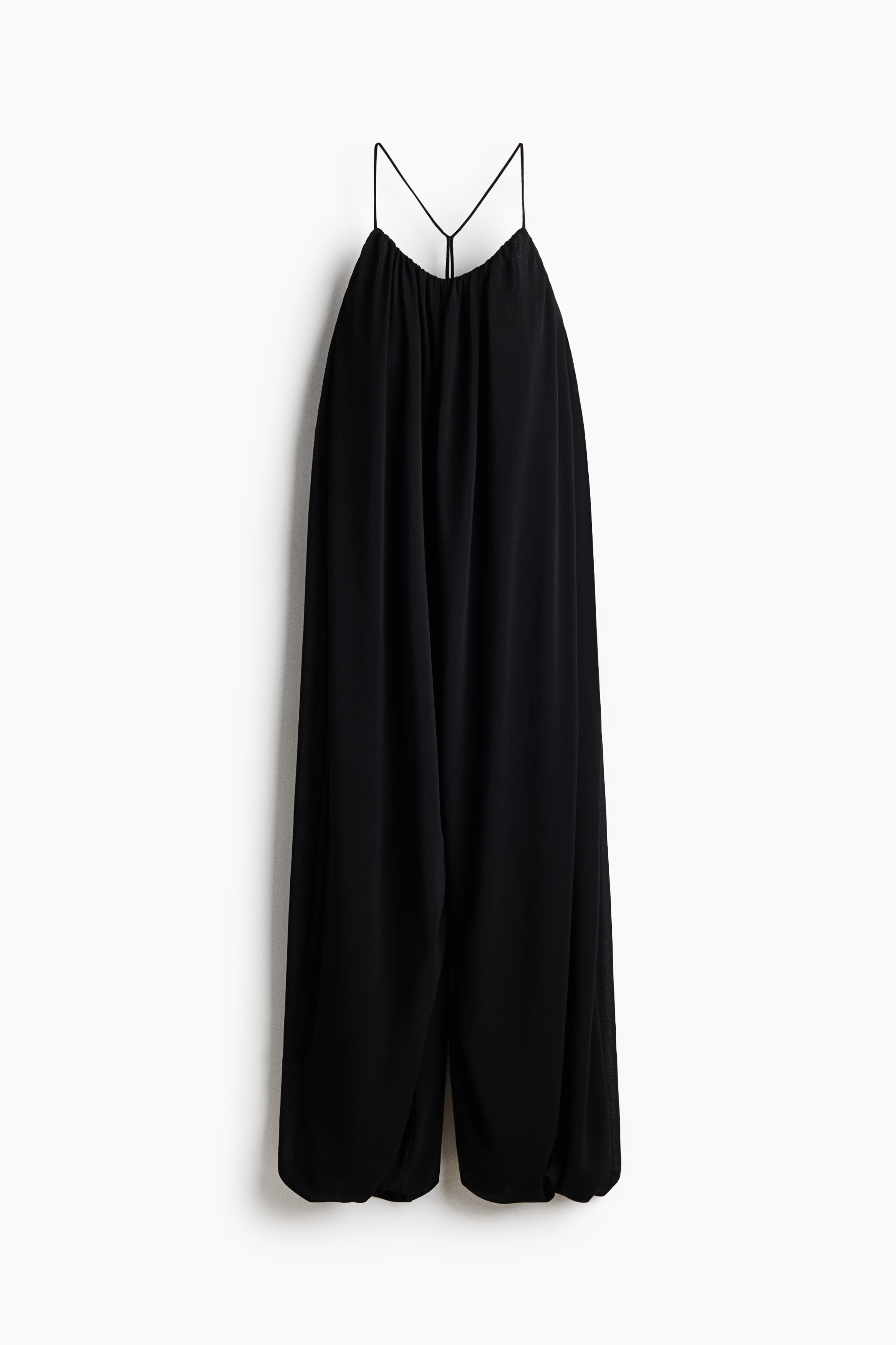 Balloon-leg strappy jumpsuit - Black