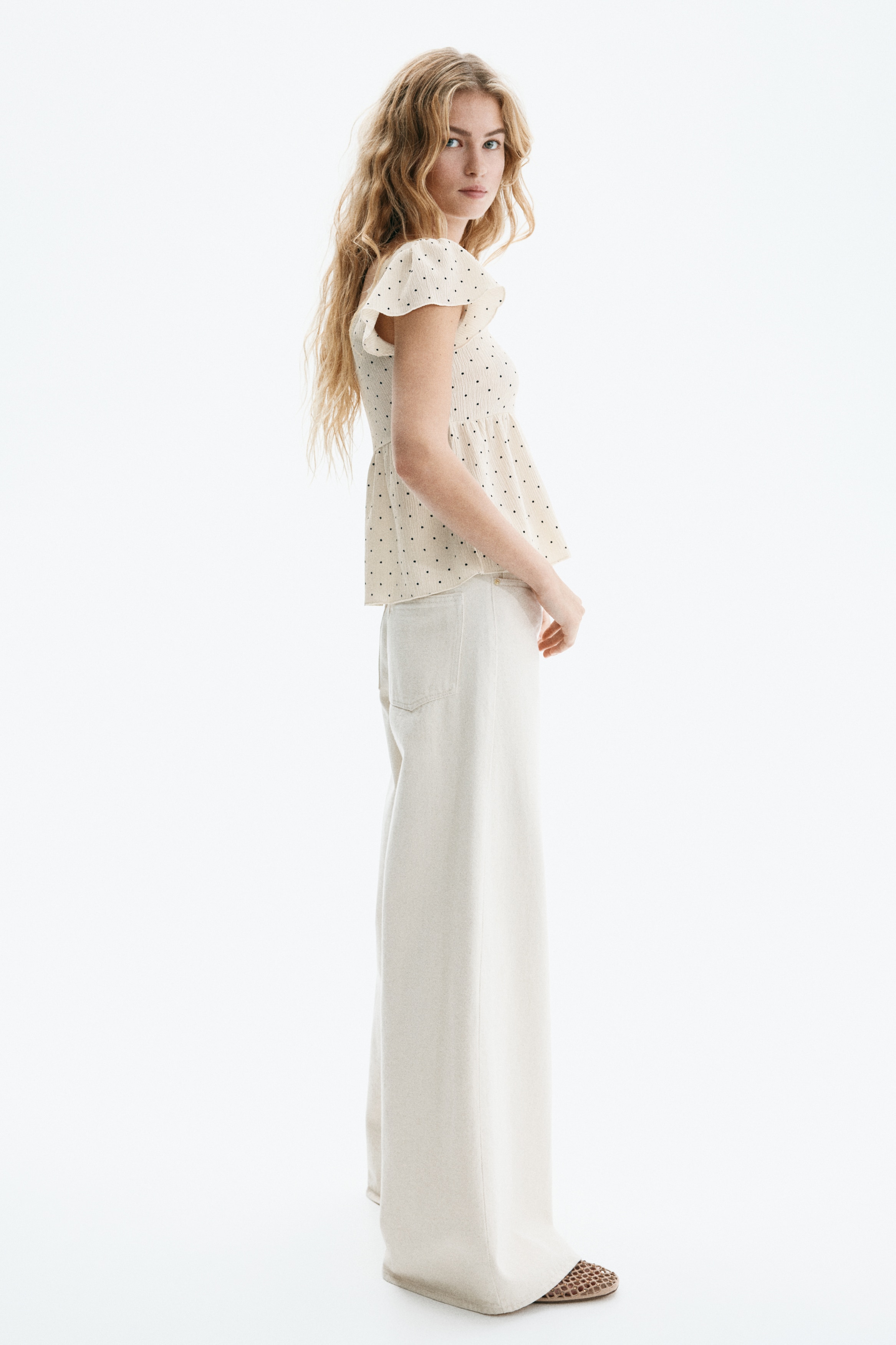Textured jersey top