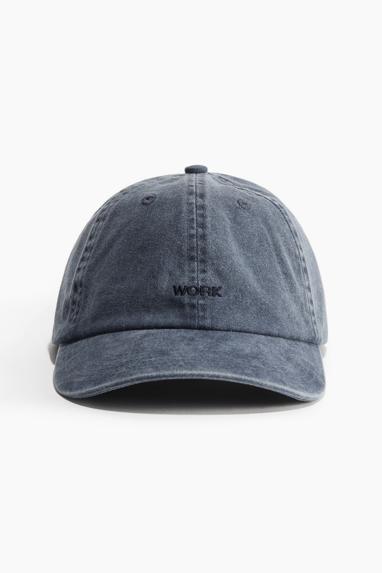 Embroidered-motif cotton cap Dark blue/Work Men H&M IN