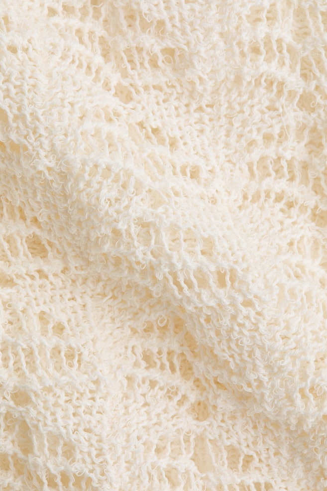 Pointelle-Knit Sweater - Cream - 5
