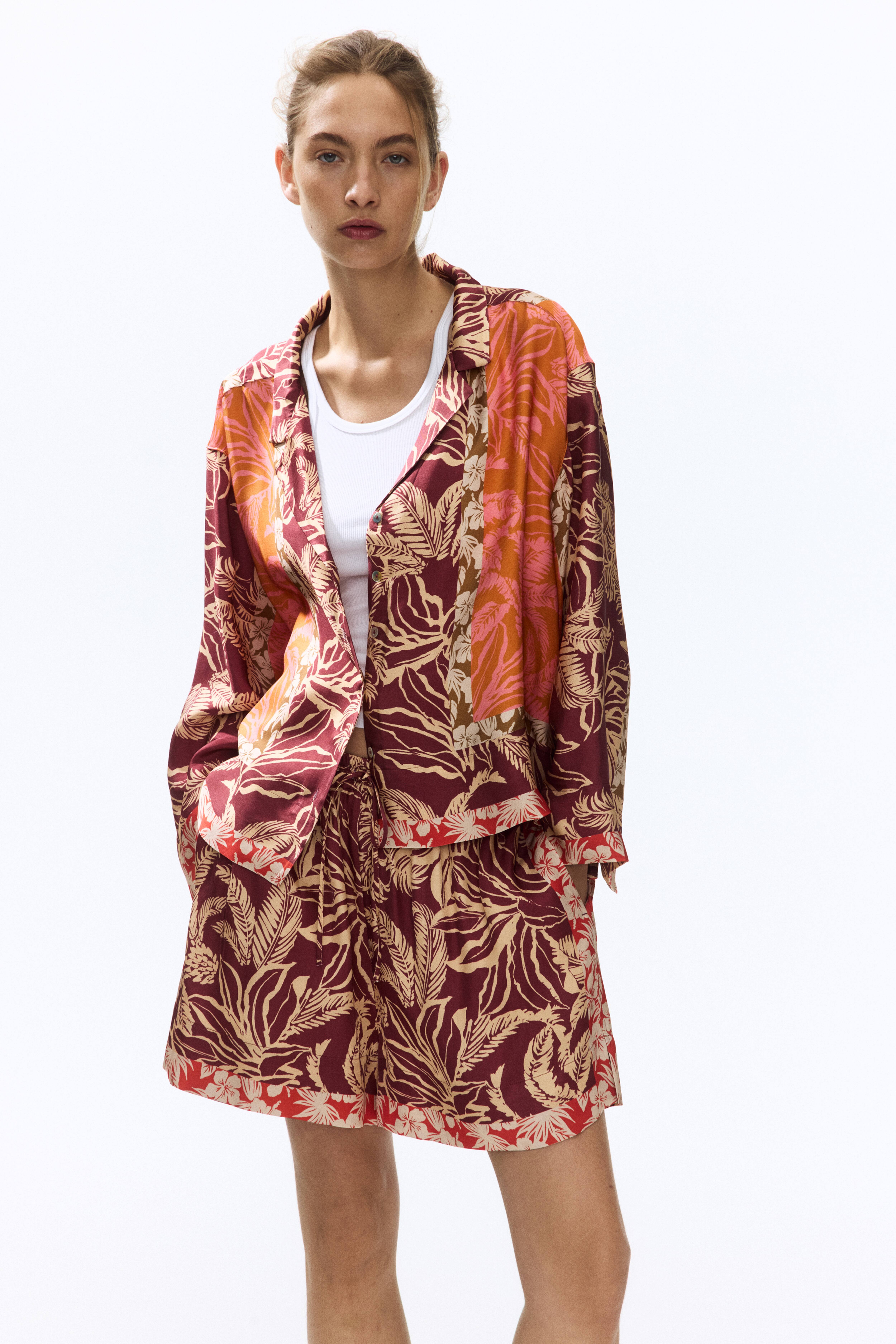 Chemise en viscose à col cubain