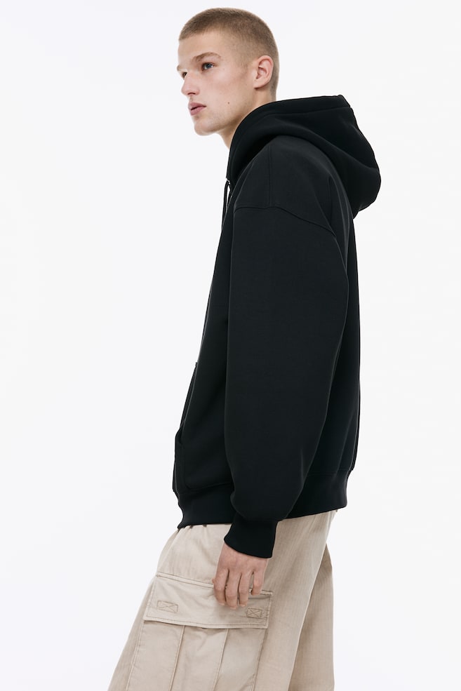 Oversized Fit Motif-detail hoodie - Black/Car/White/Hardcore - 6