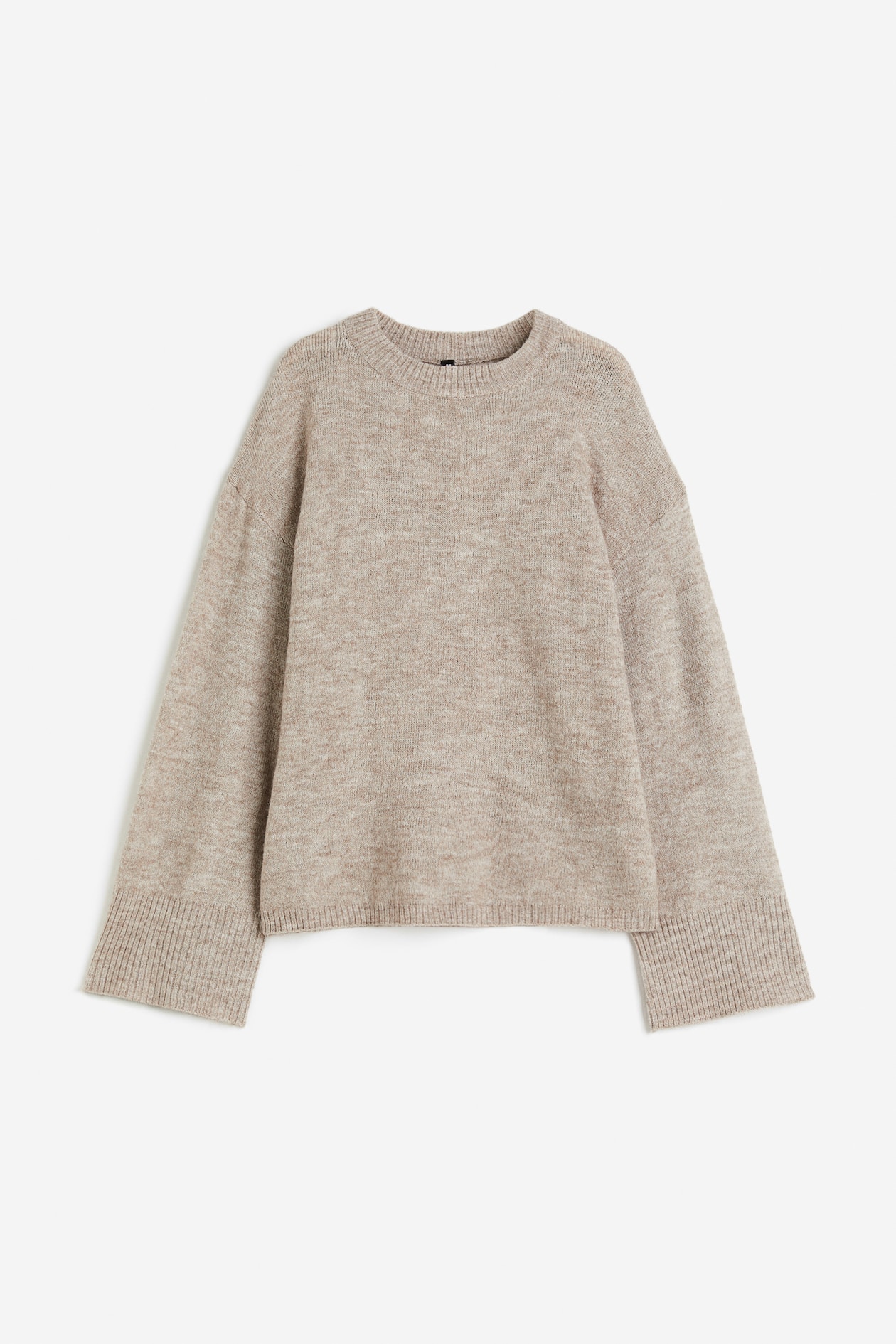 Sweater - Round Neck - Long sleeve - Light beige melange - Ladies | H&M US