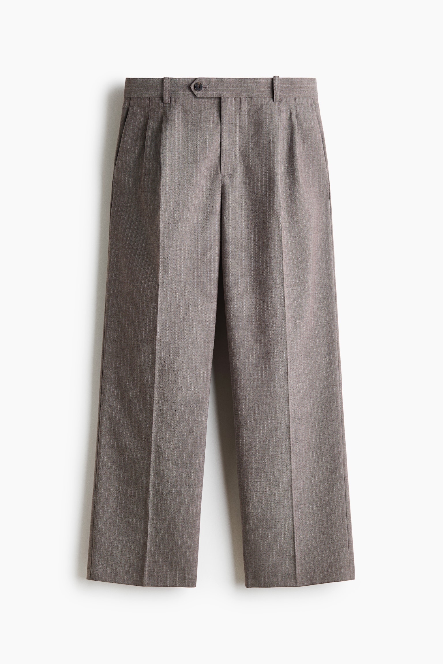 Loose Fit Tailored trousers - Dark brown/Herringbone pattern