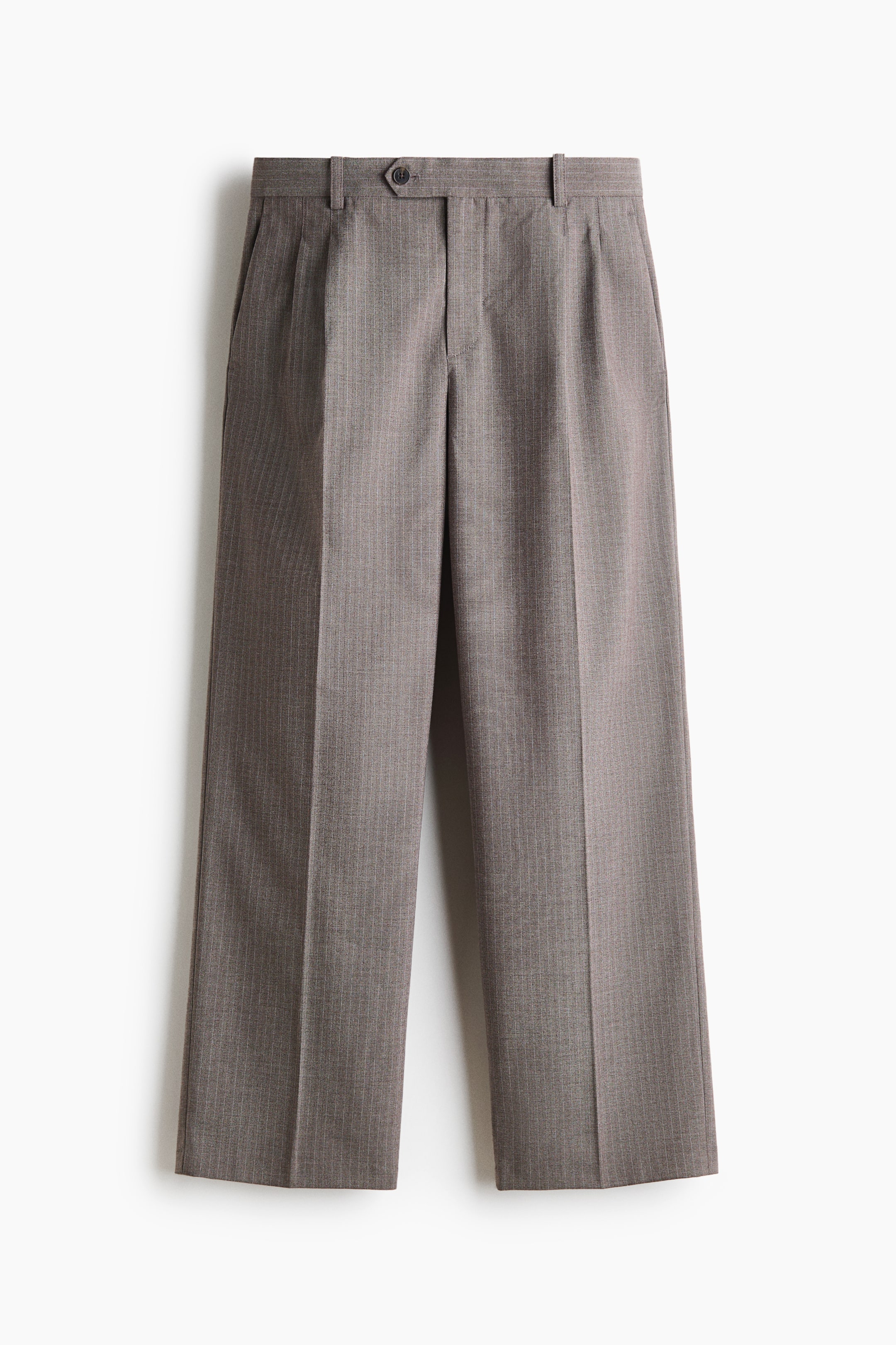 View larger image: Loose Fit Tailored trousers - Dark brown/Herringbone pattern - Men | H&M 1