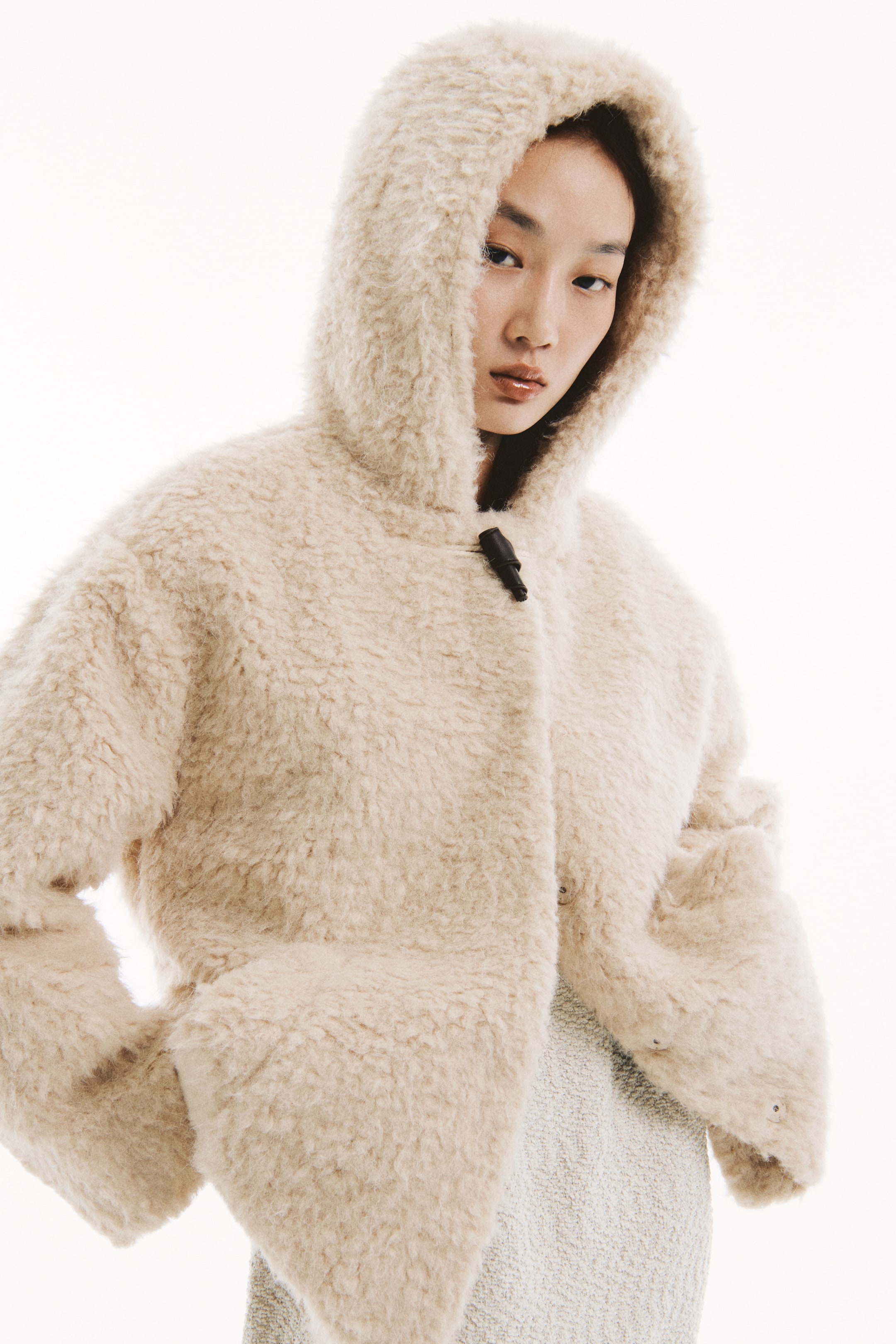 拡大画像を表示: Hooded coat - ライトベージュ - レディース | H&M JP 2