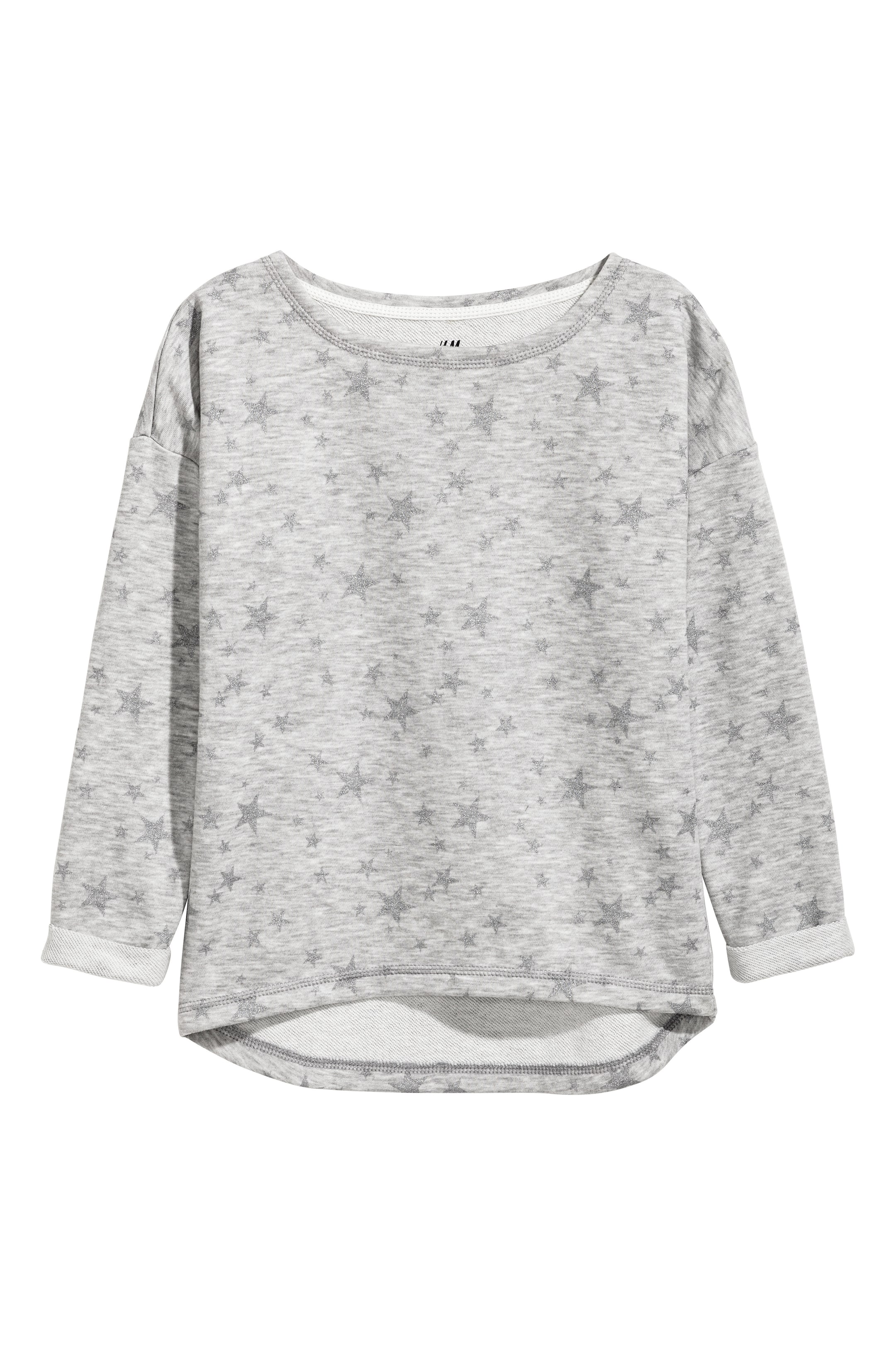 View larger image: Sweatshirt - Grey marl/Stars - Kids | H&M GB 1